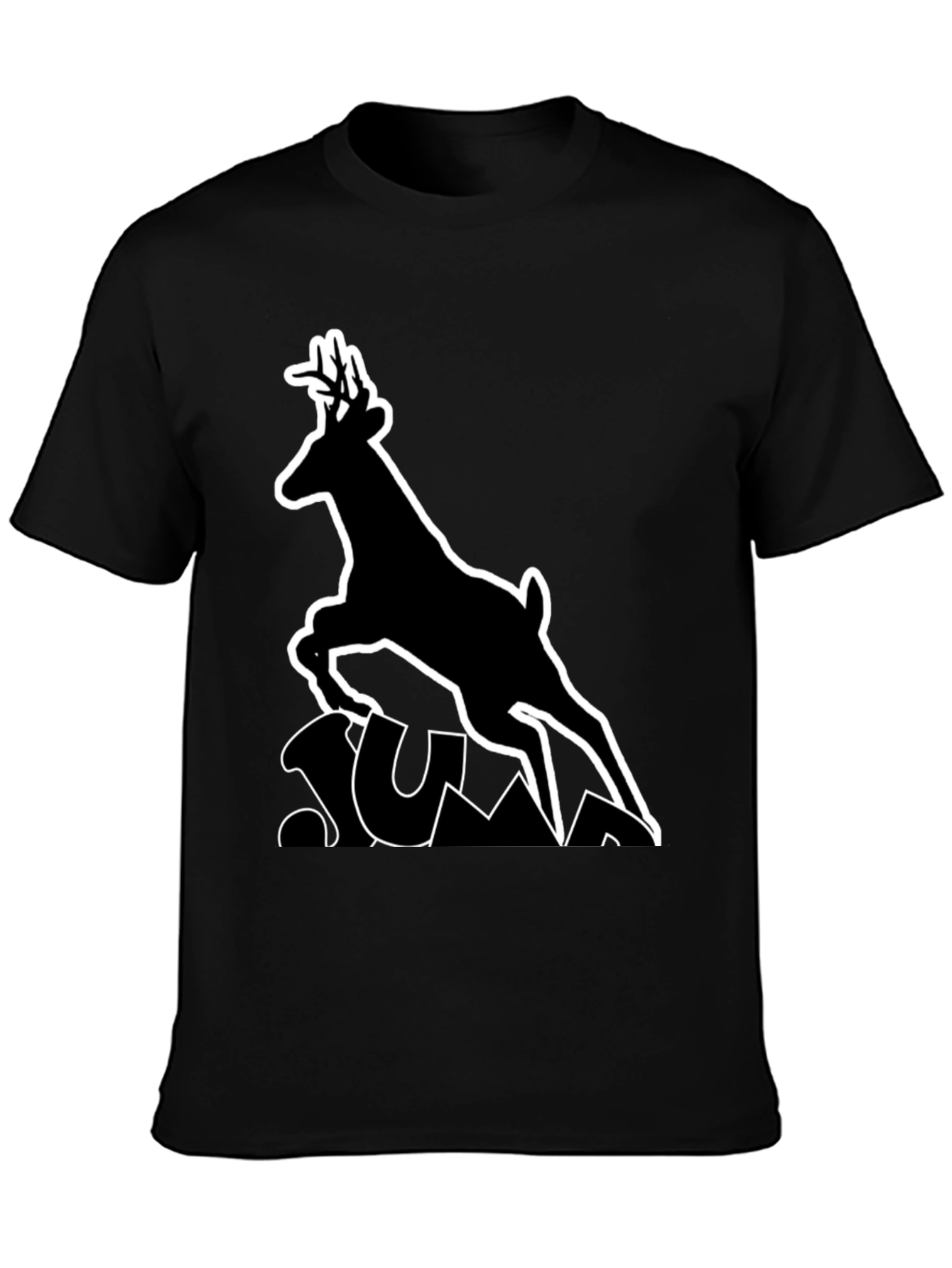 Black Deer Silhouette Graphic Tee - Black view 3