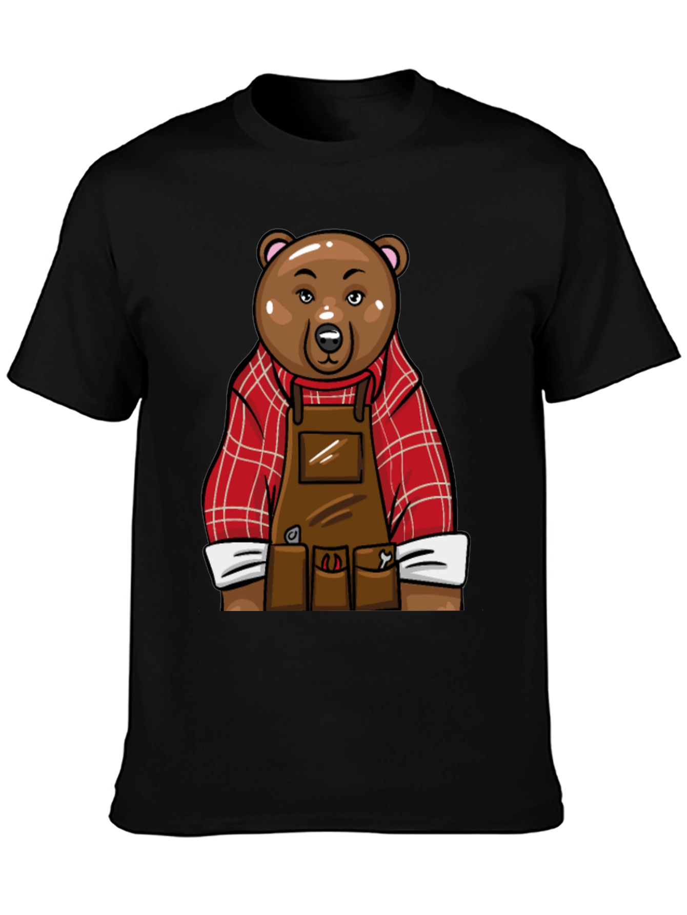 Black Lumberjack Bear Graphic T-Shirt - Black view 3