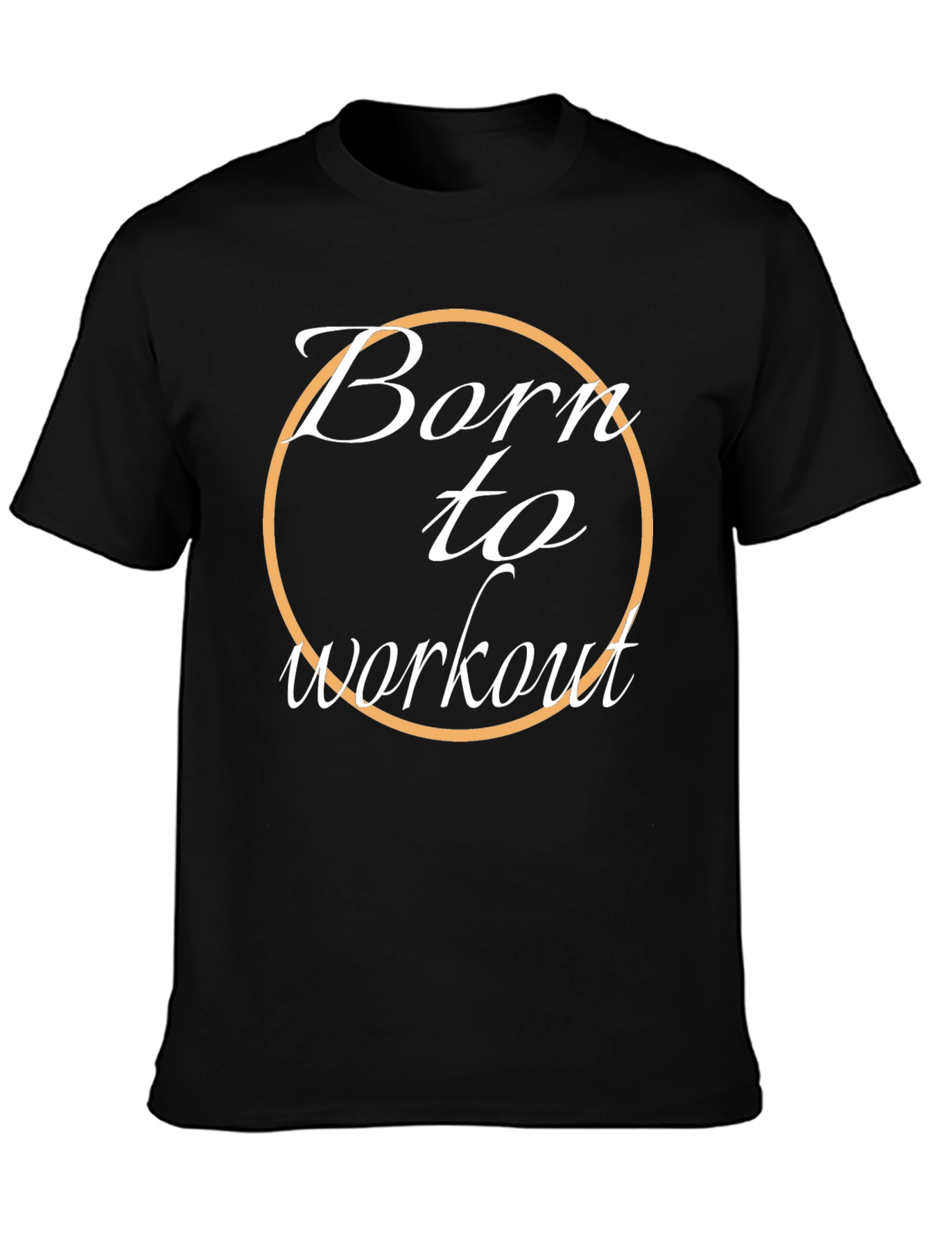 Black Born To Workout Black Graphic Tee view 3