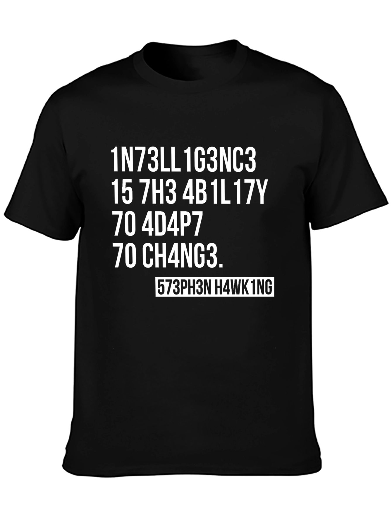 Black Intelligent Stephen Hawking T-Shirt view 3