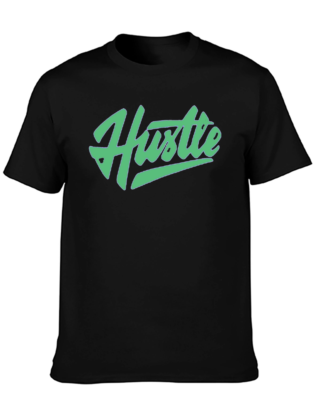 Black Hustle Graphic T-Shirt - Black Crew Neck Tee view 3