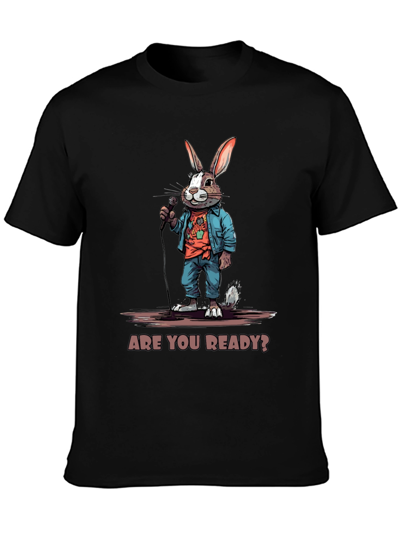 Black Are You Ready? Bunny Graphic T-Shirt view 3