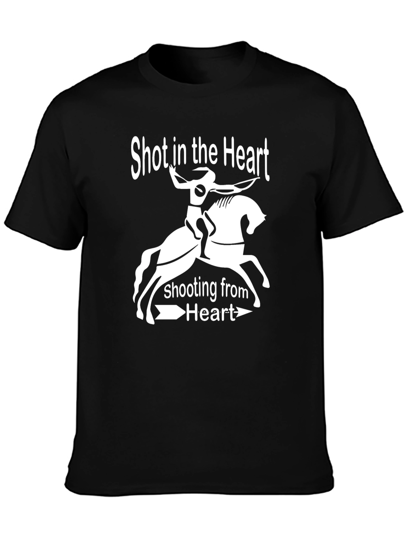 Black Shot in the Heart T-Shirt - Archer Horseback Tee view 3