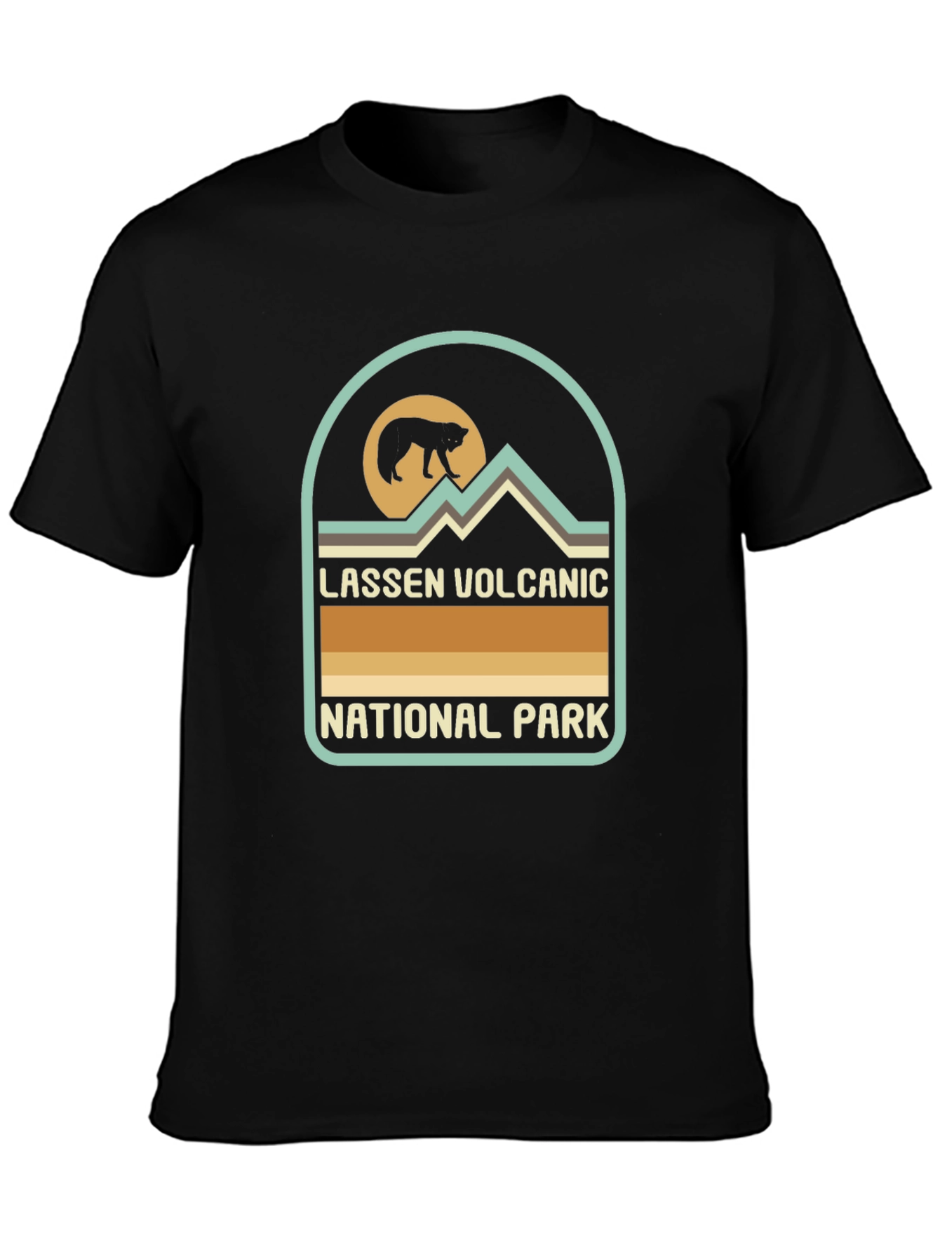Black Lassen Volcanic National Park Black T-Shirt view 3