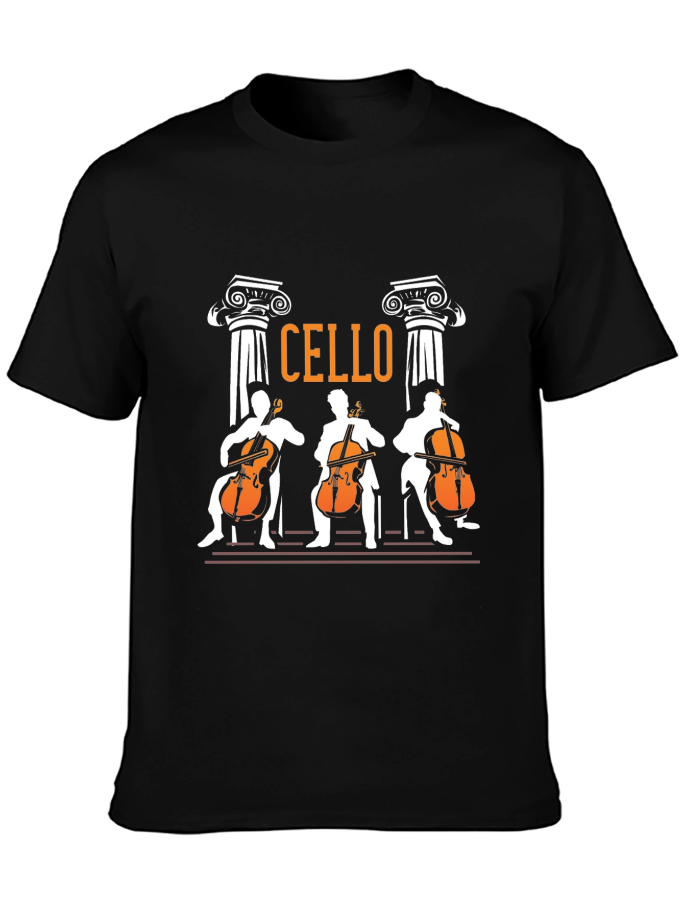 Black Cello Players Graphic T-Shirt - Musician Tee view 3