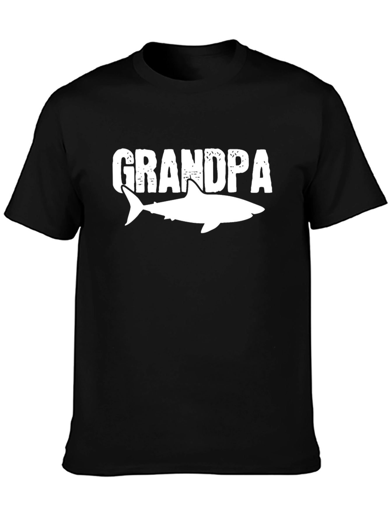 Grandpa Shark Graphic Tee - Men's Black T-Shirt - 3