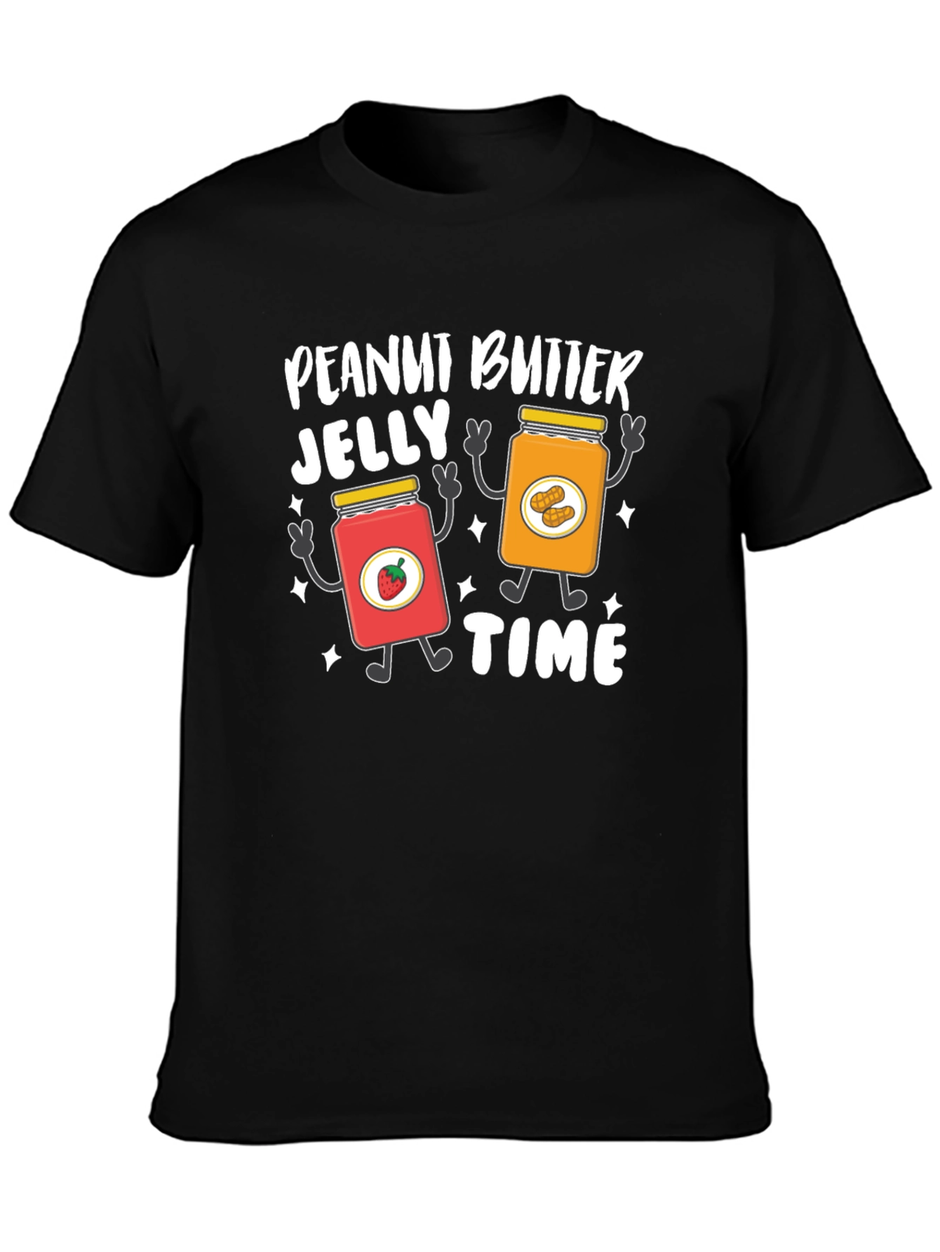 Black Peanut Butter Jelly Time Graphic T-Shirt view 3
