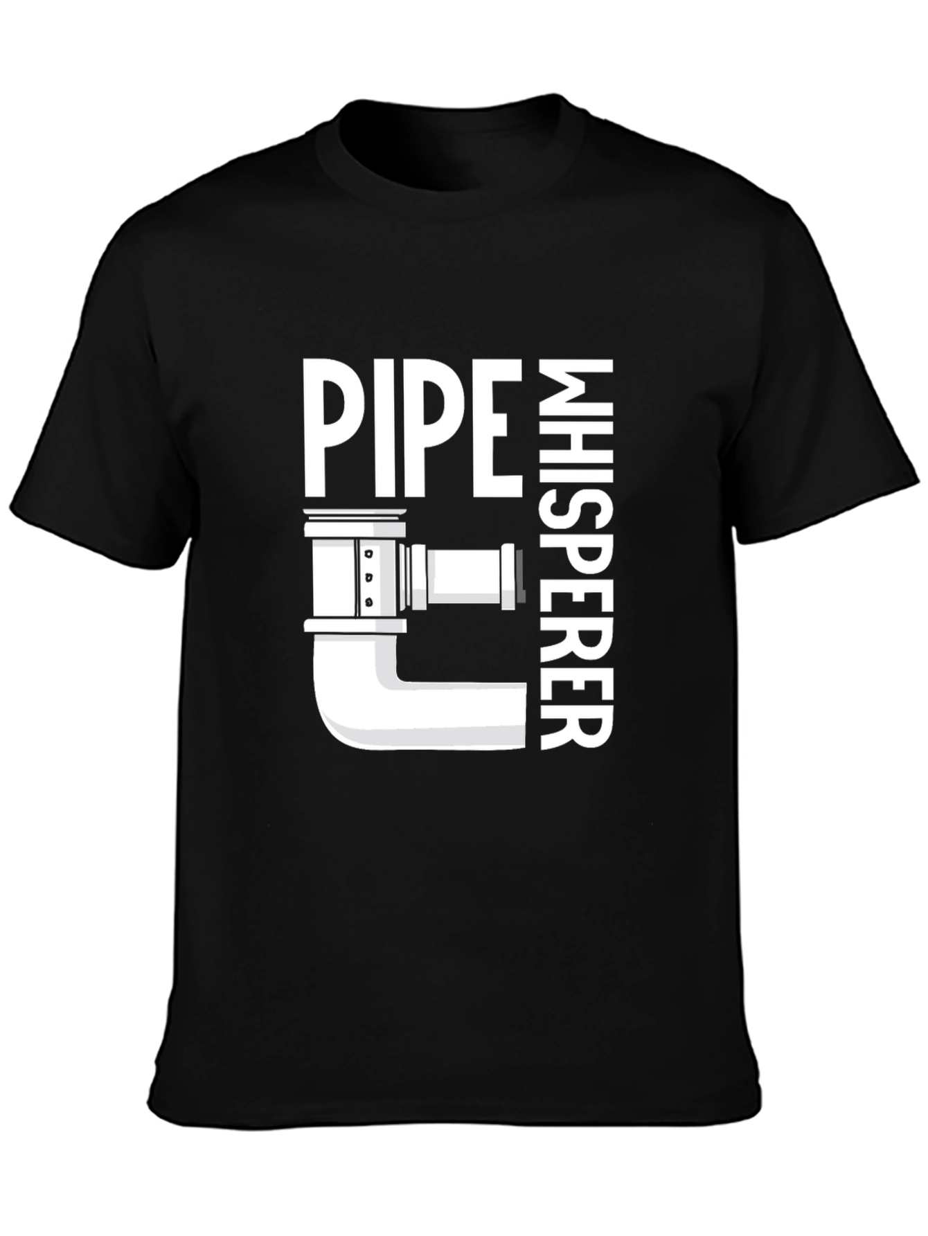 Black Pipe Whisperer T-Shirt - Plumbing Humor Tee view 3