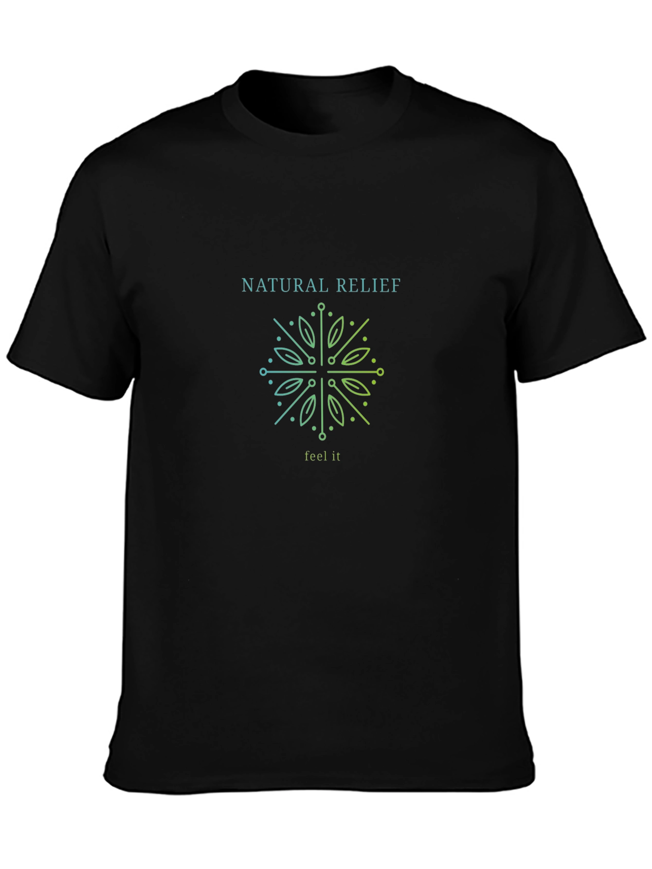 Black Natural Relief Graphic T-Shirt view 3