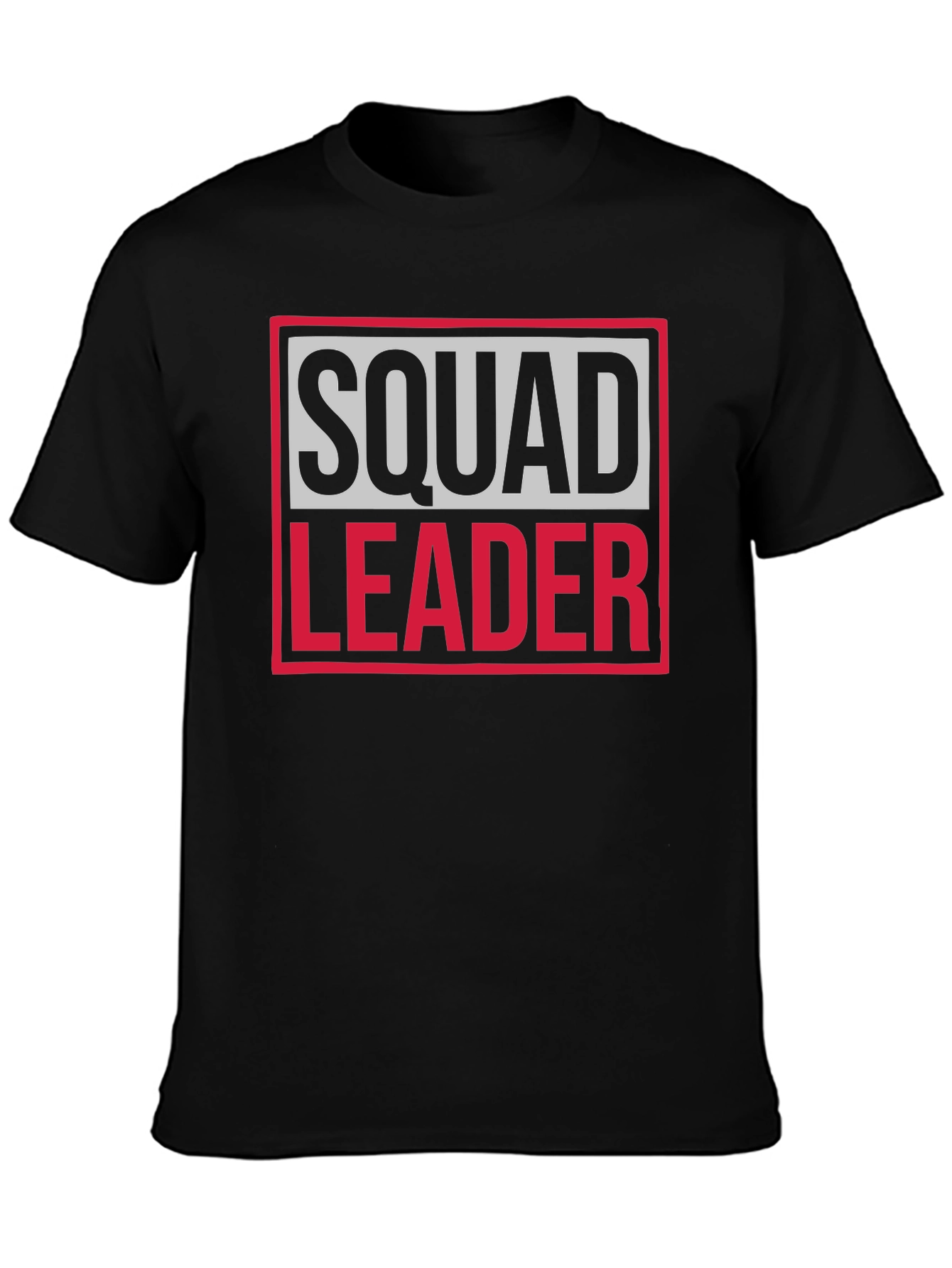 Black Squad Leader Graphic Tee - Black Cotton T-Shirt view 3
