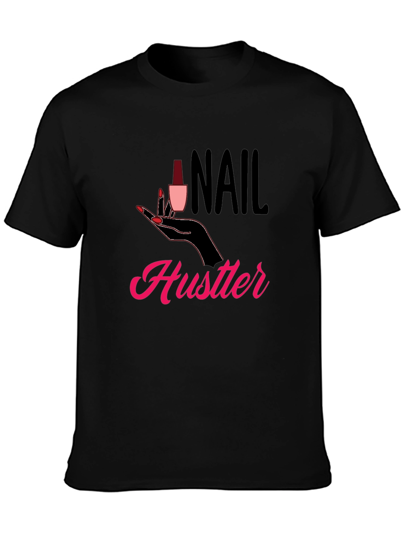 Black Nail Hustler Graphic T-Shirt - Trendy Style view 3