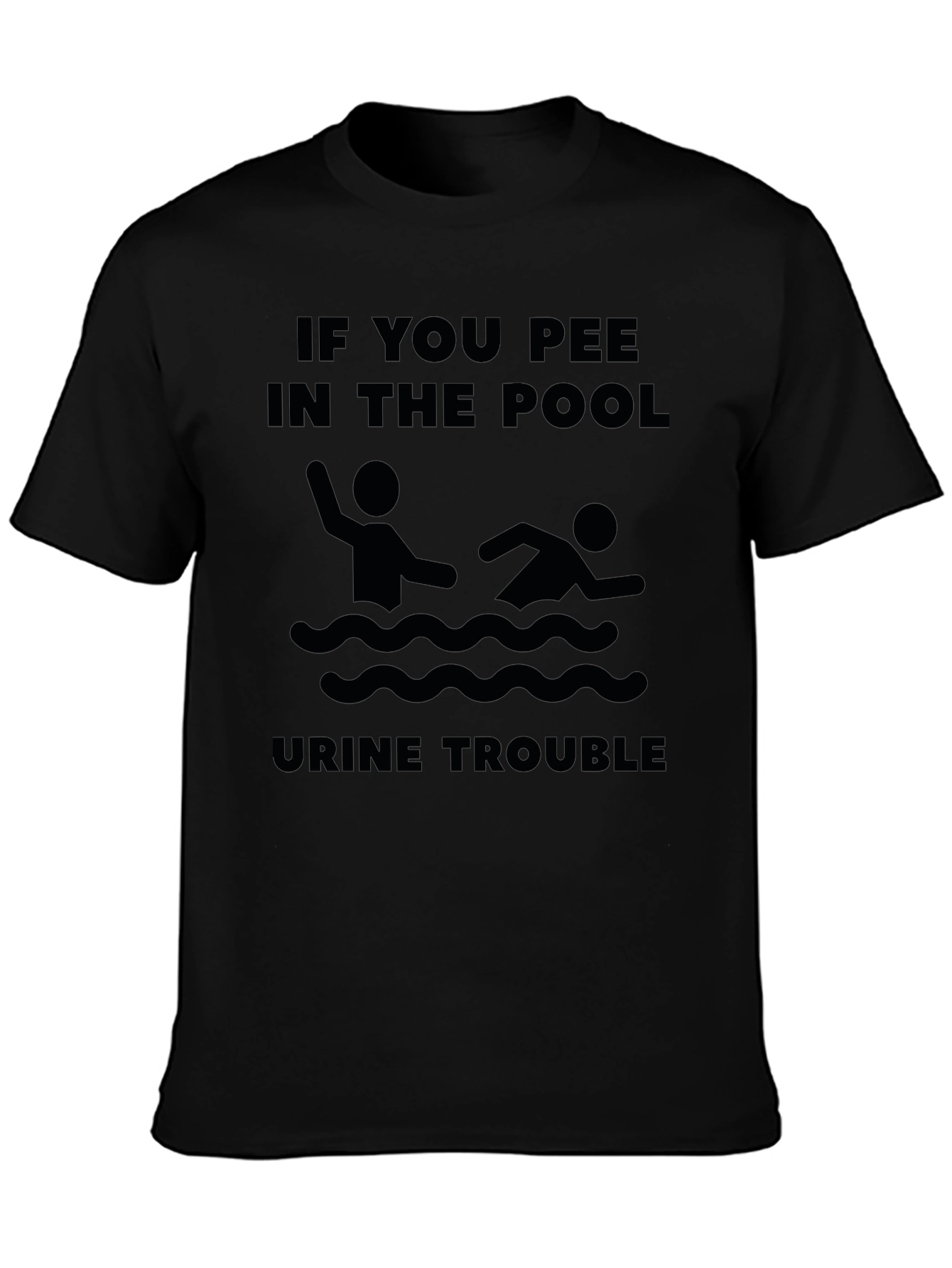 Black Funny "If You Pee in the Pool" Graphic Tee view 3