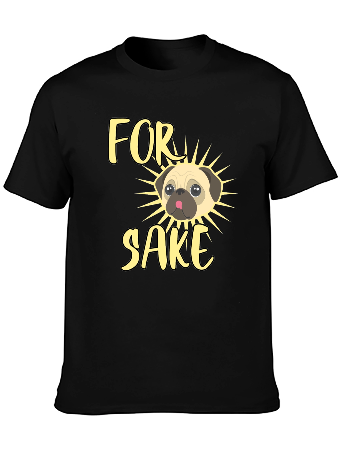 Black For Pug's Sake Men's Graphic Tee view 3
