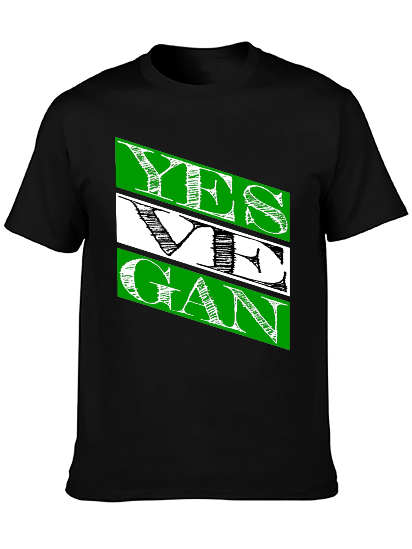 Black Yes We Gan T-Shirt | Men's Black Cotton Tee view 3