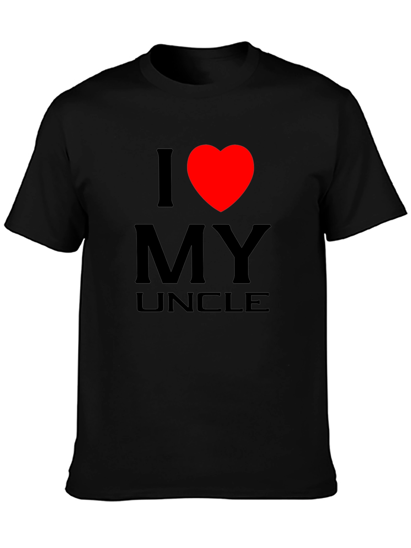 Black I Love My Uncle T-Shirt - Black Cotton Tee view 3
