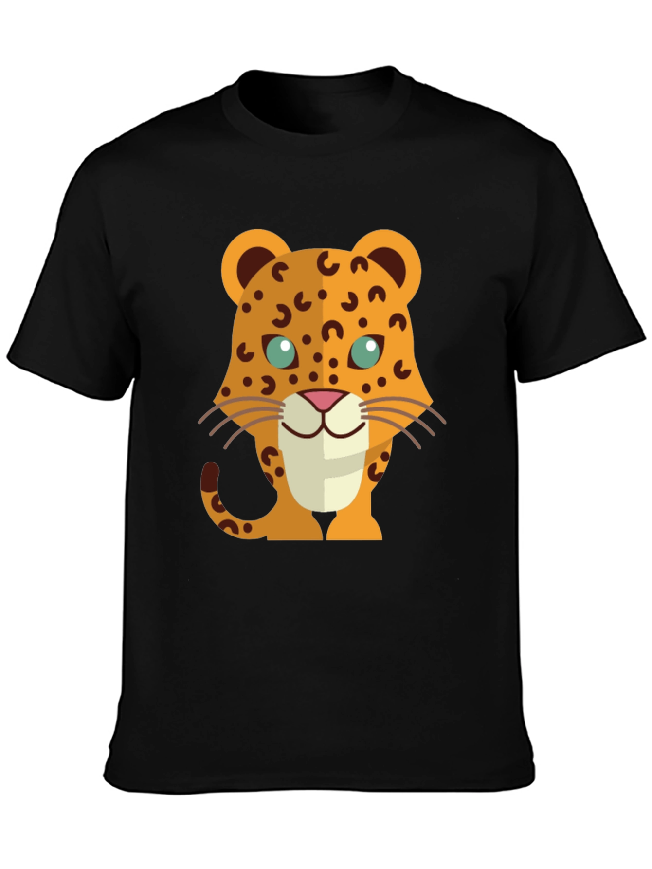 Black Leopard Graphic T-Shirt - Trendy Cartoon Design view 3