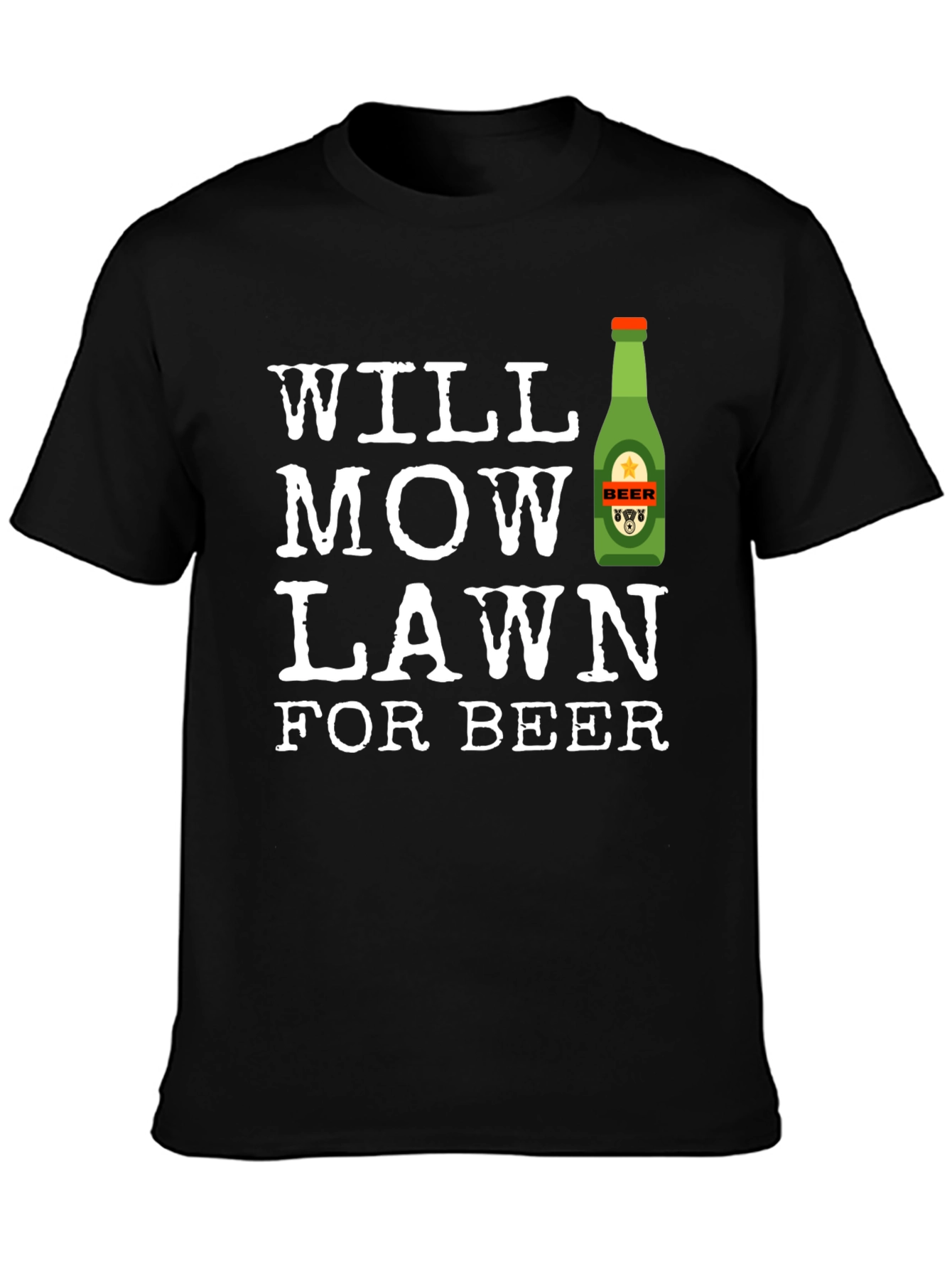 Black Will Mow Lawn for Beer T-Shirt view 3