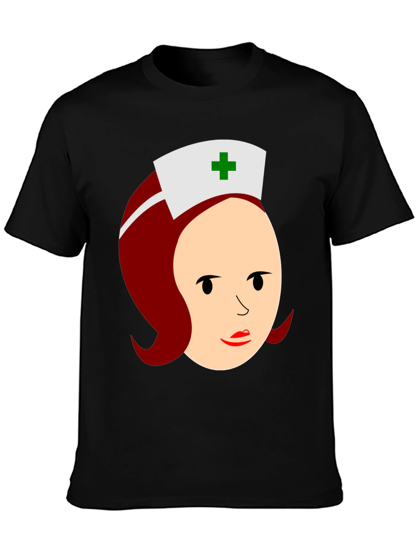 Black Cartoon Nurse Graphic T-Shirt view 3