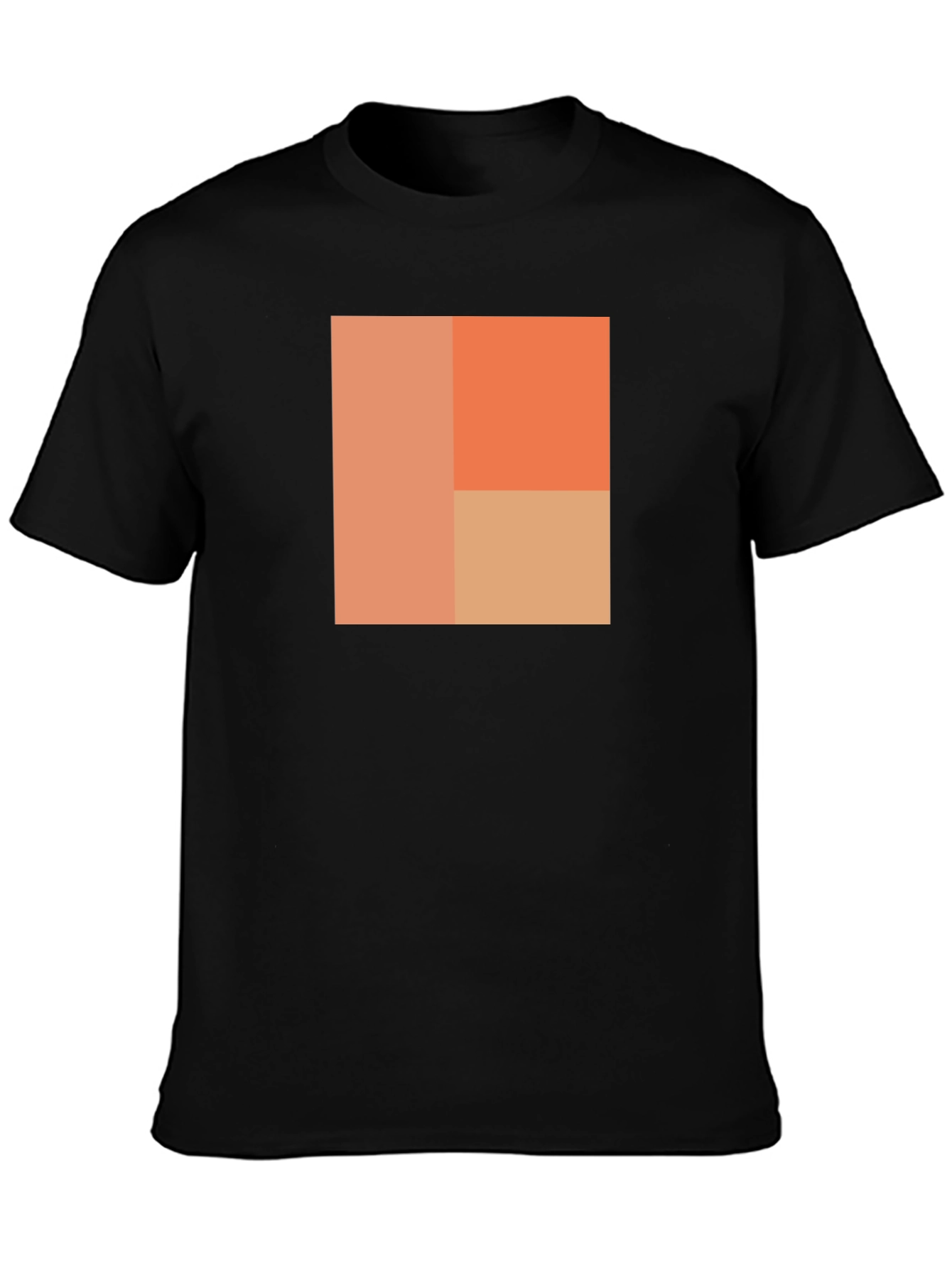 Black Abstract Block Design Black T-Shirt view 3