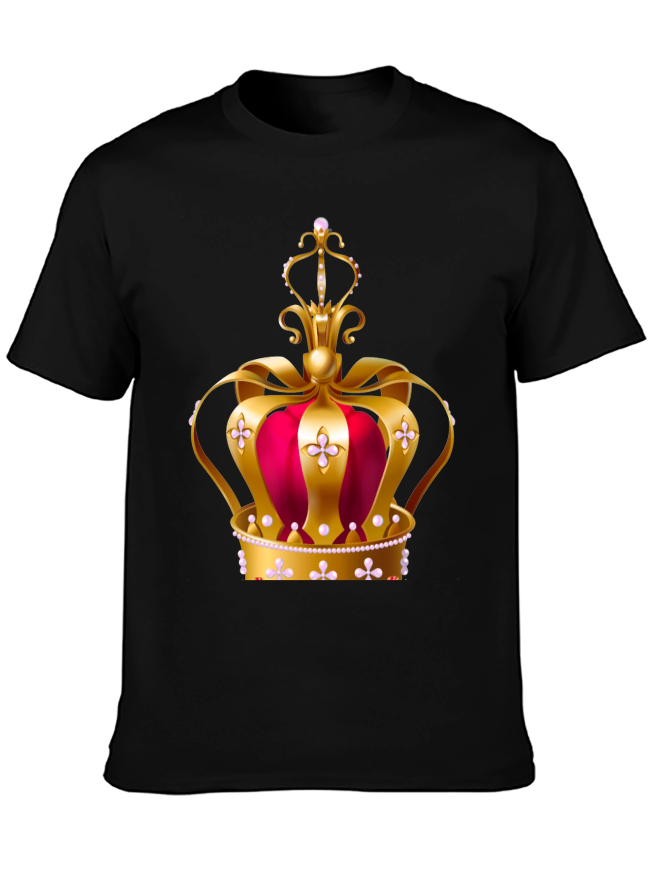 Black Regal Crown Graphic Tee - King or Queen T-Shirt view 3