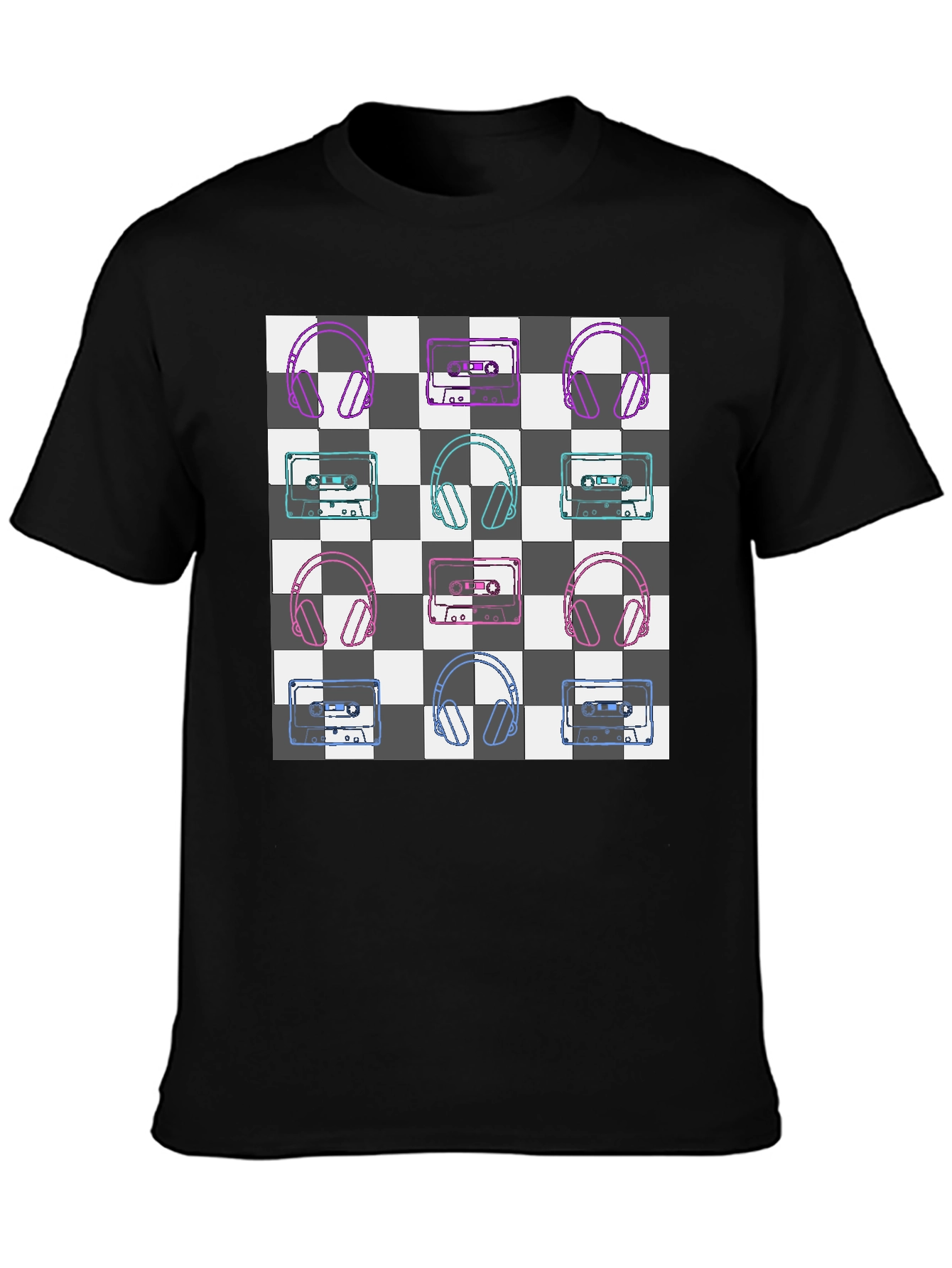 Black Retro Tunes Graphic Tee view 3
