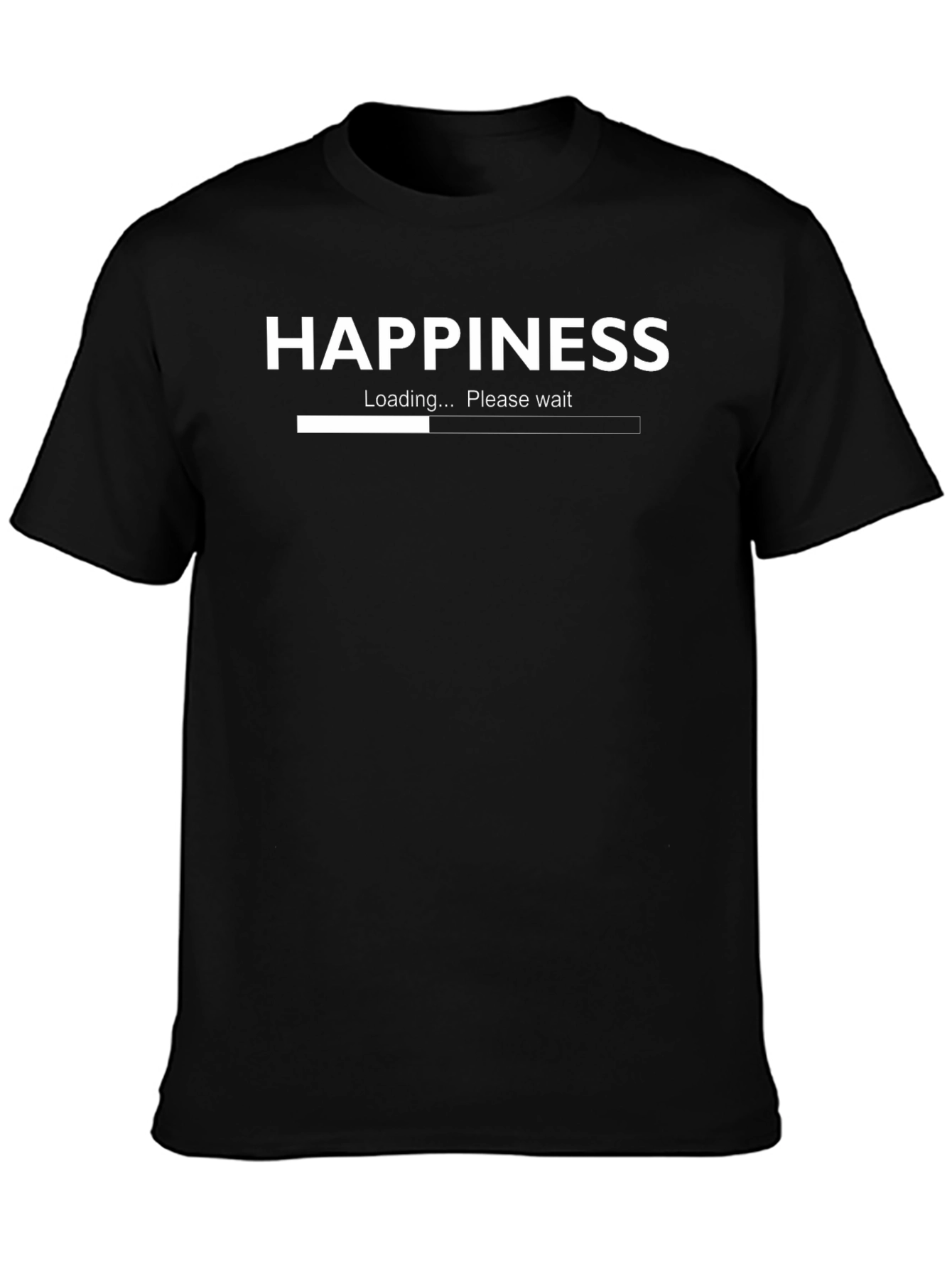 Black Happiness Loading T-Shirt - Graphic Tee view 3