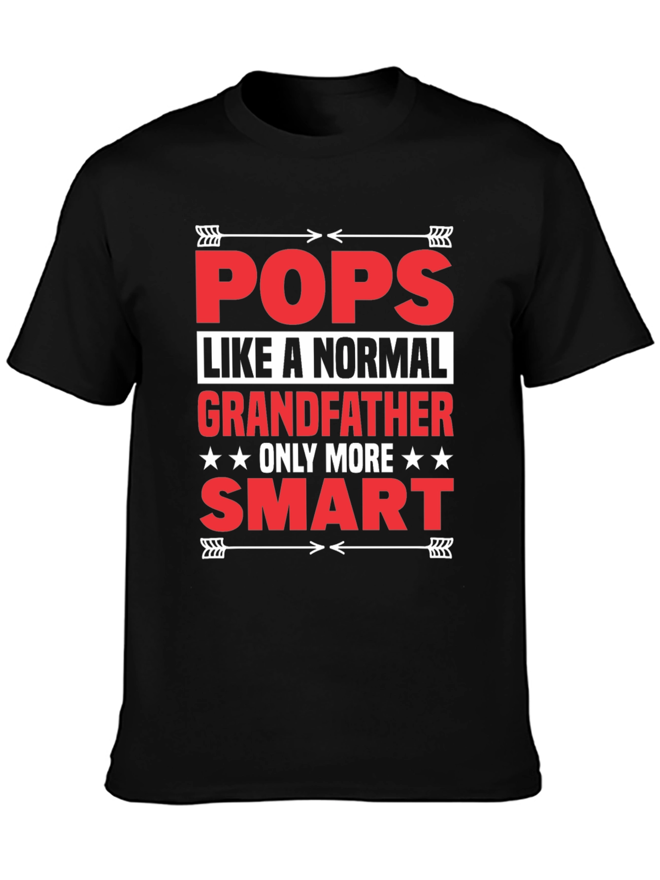 Black Funny Pops Grandfather T-Shirt view 3