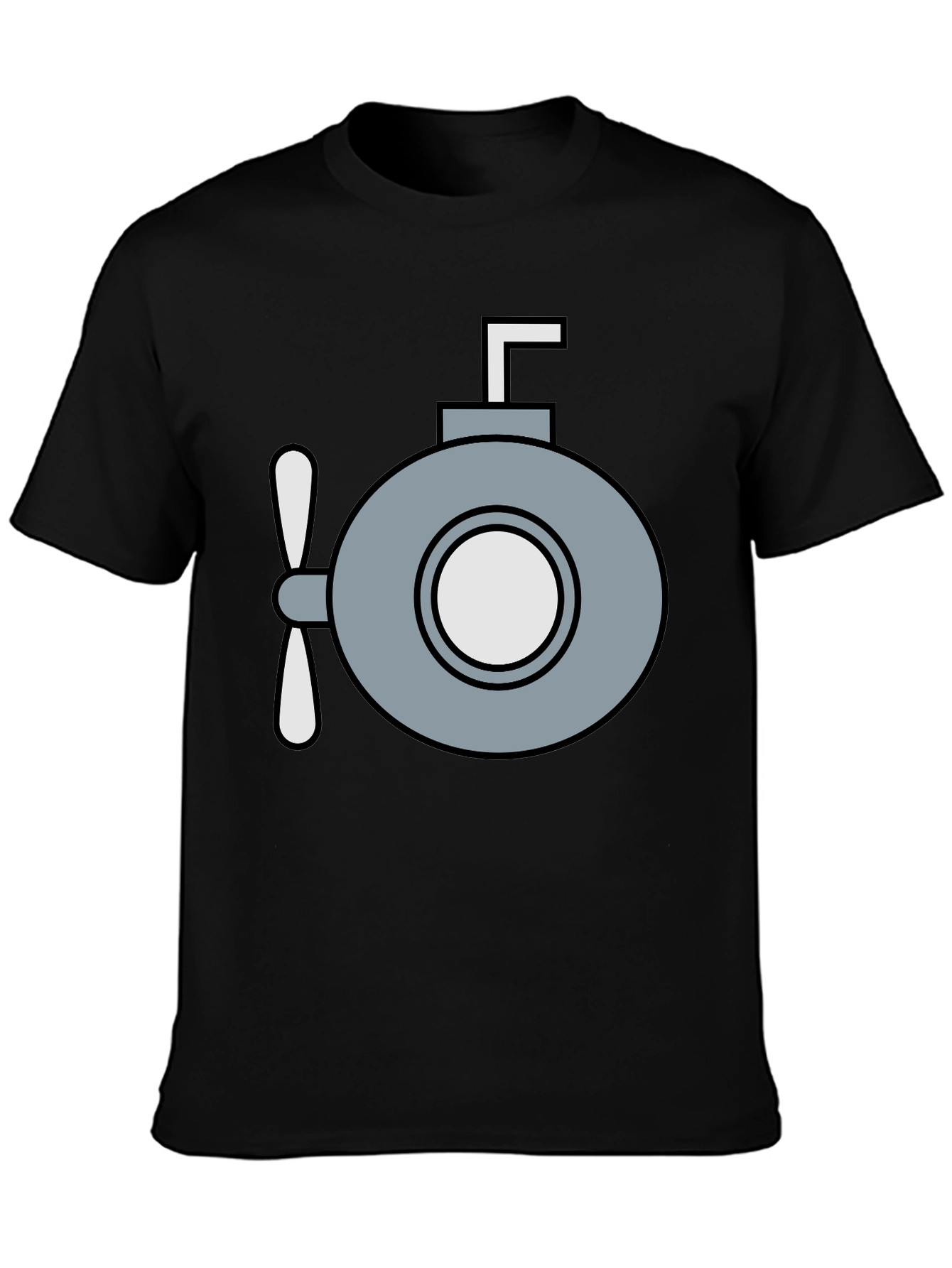 Black Submarine Graphic T-Shirt - Quirky Navy Style view 3