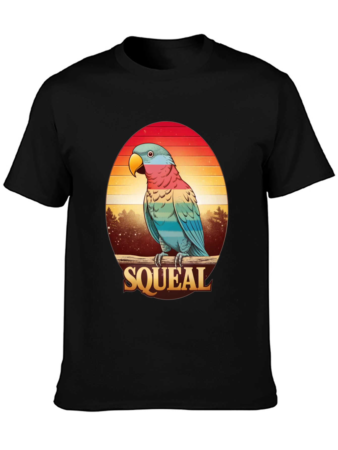 Retro Parrot Graphic Tee - Squeal Design - 3
