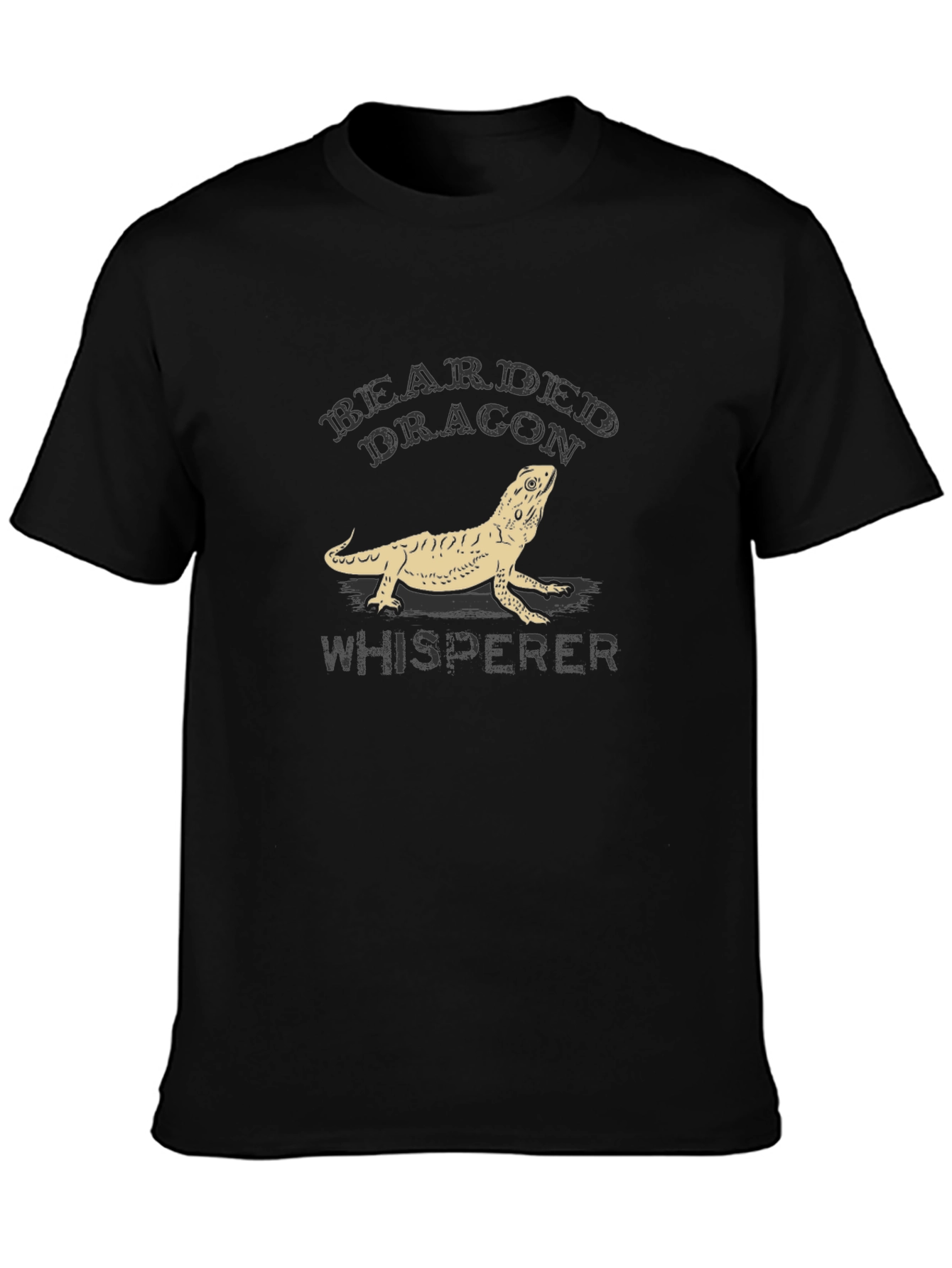 Black Bearded Dragon Whisperer Graphic T-Shirt view 3