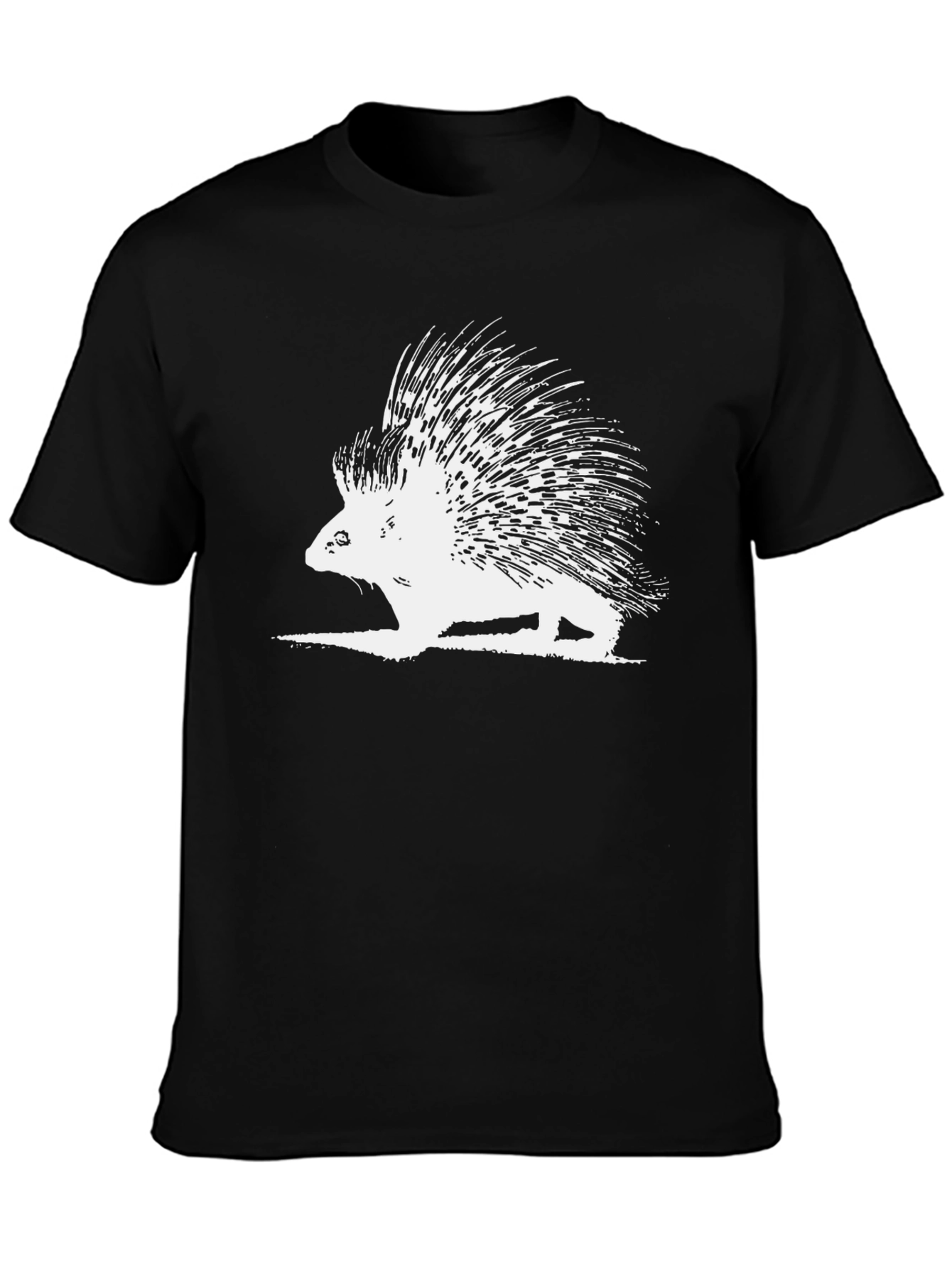 Black Porcupine Graphic Tee - Unisex Black T-Shirt view 3