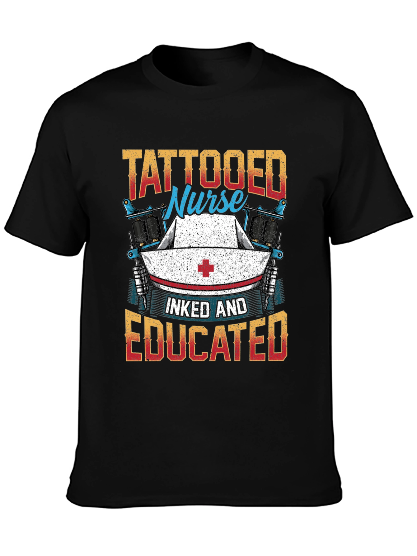Black Tattooed Nurse T-Shirt - Inked and Educated view 3