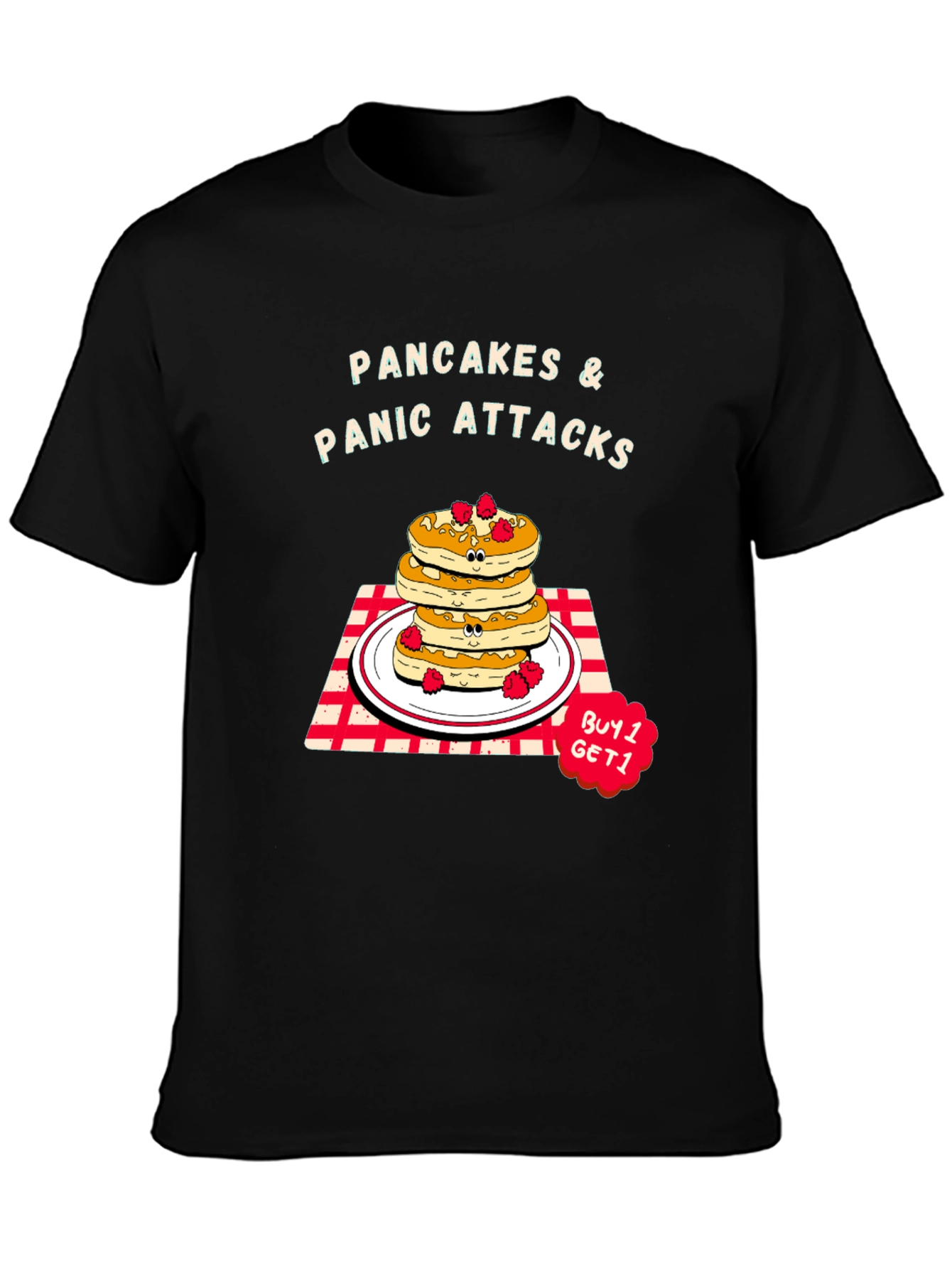 Black Pancakes & Panic Attacks Graphic Tee view 3