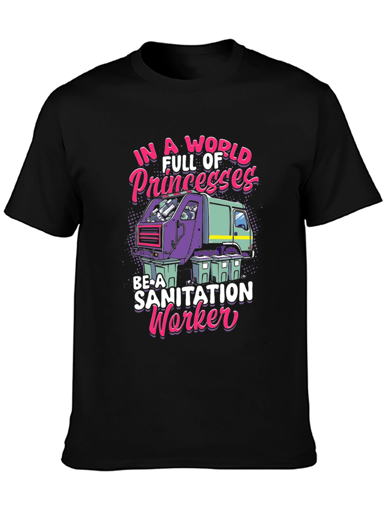 Black Sanitation Worker Graphic Tee - Funny & Unique view 3