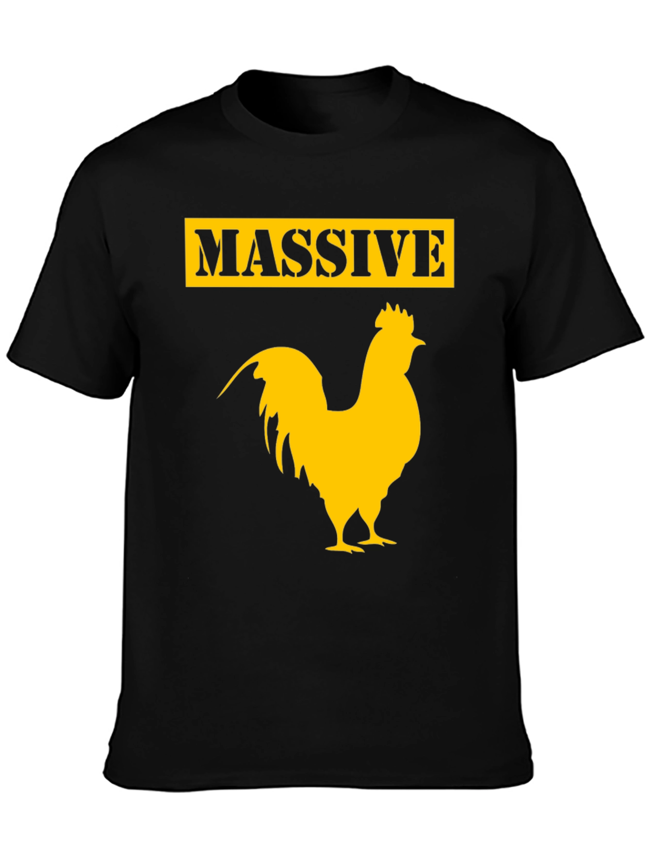 Black Massive Rooster Graphic Tee - Funny Chicken T-Shirt view 3