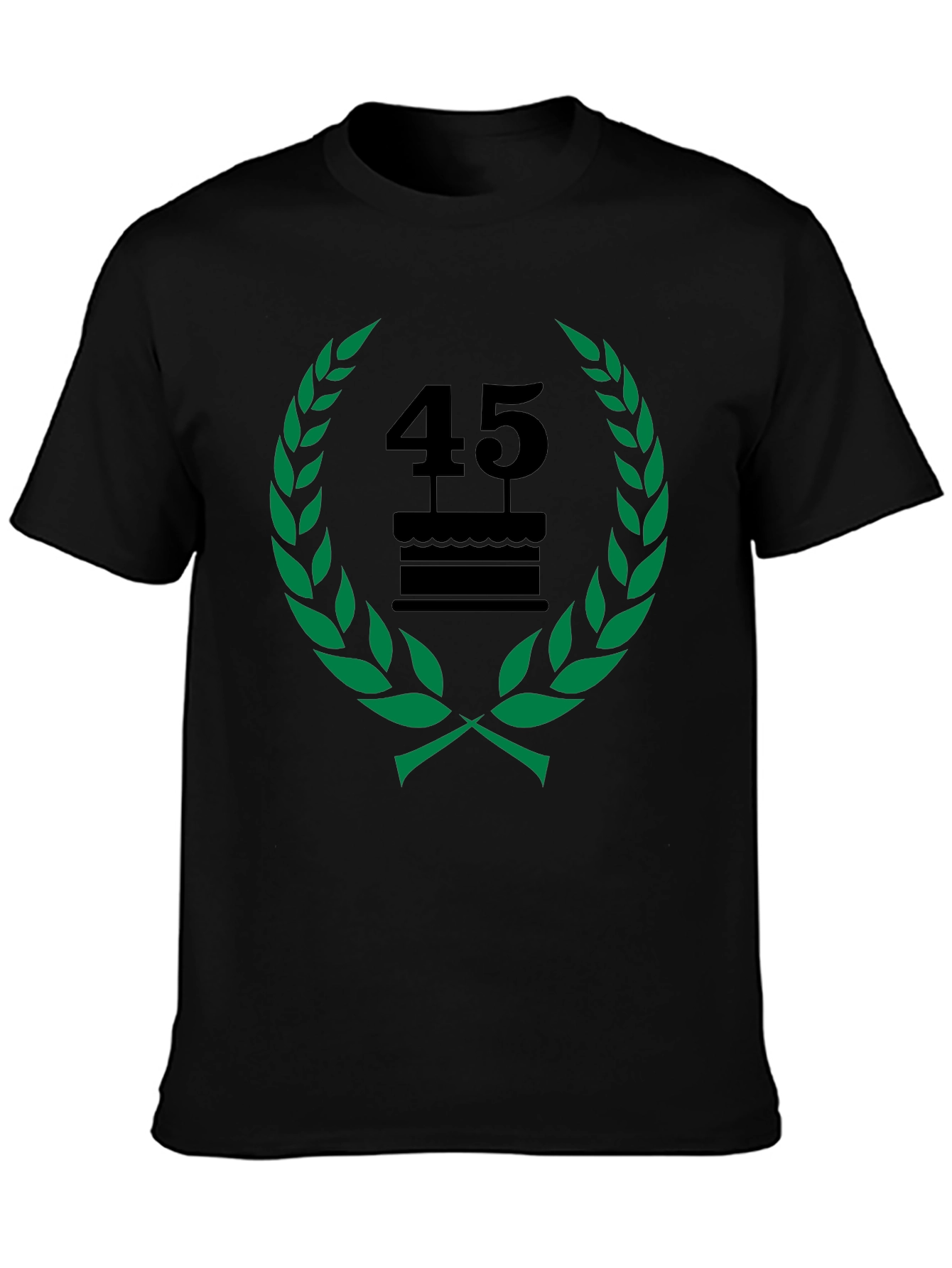 Black 45th Birthday Celebration T-Shirt - Black view 3