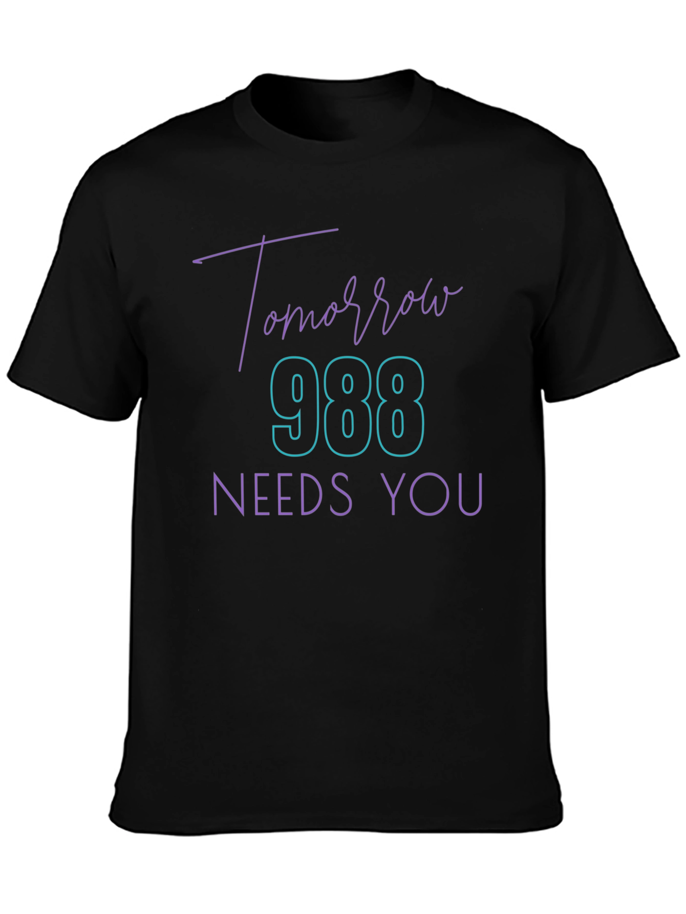 Black Tomorrow 988 Needs You Graphic Tee view 3