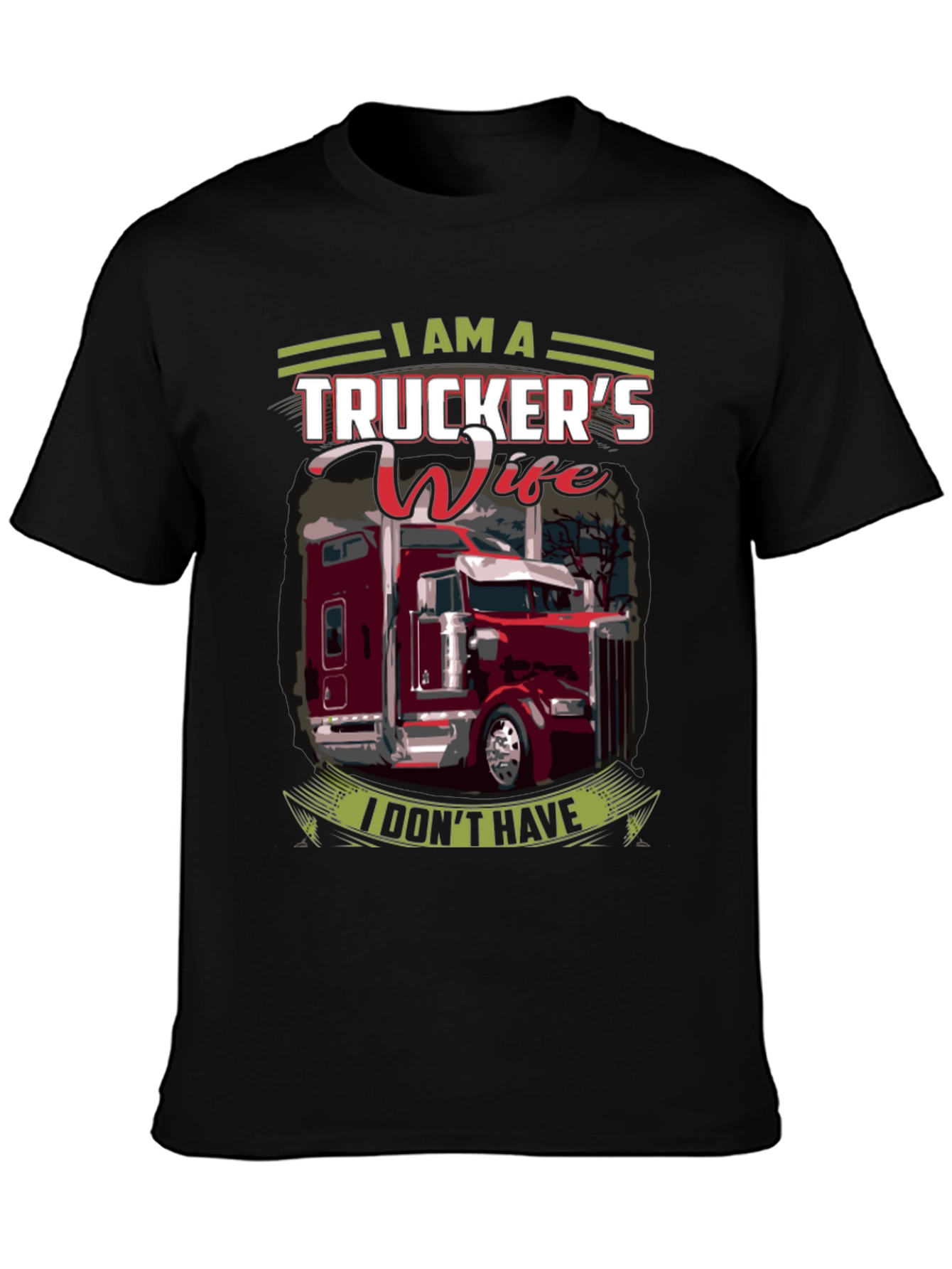 Black Trucker's Wife Graphic T-Shirt view 3