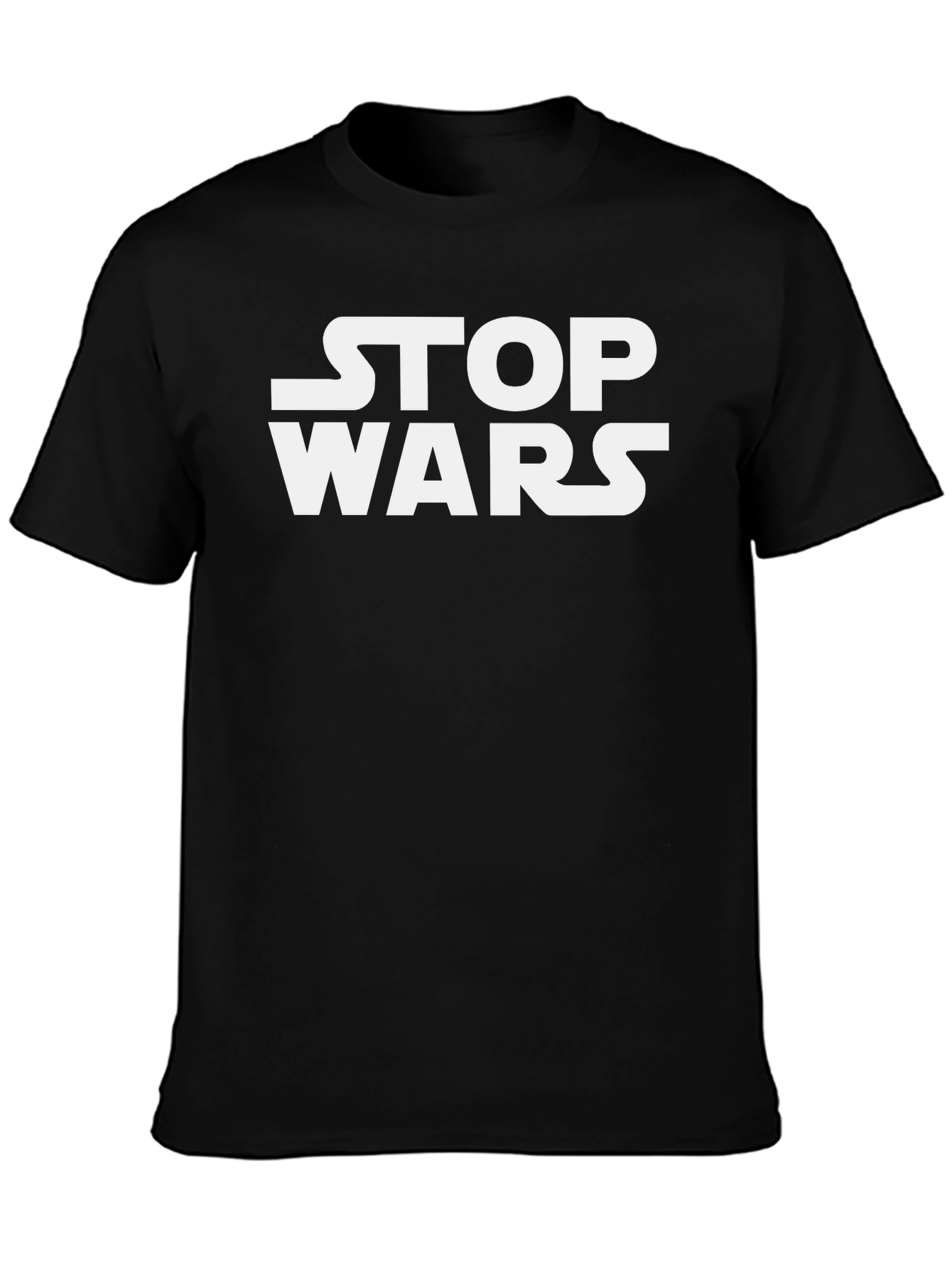 Black Stop Wars Graphic Tee - Black Cotton view 3