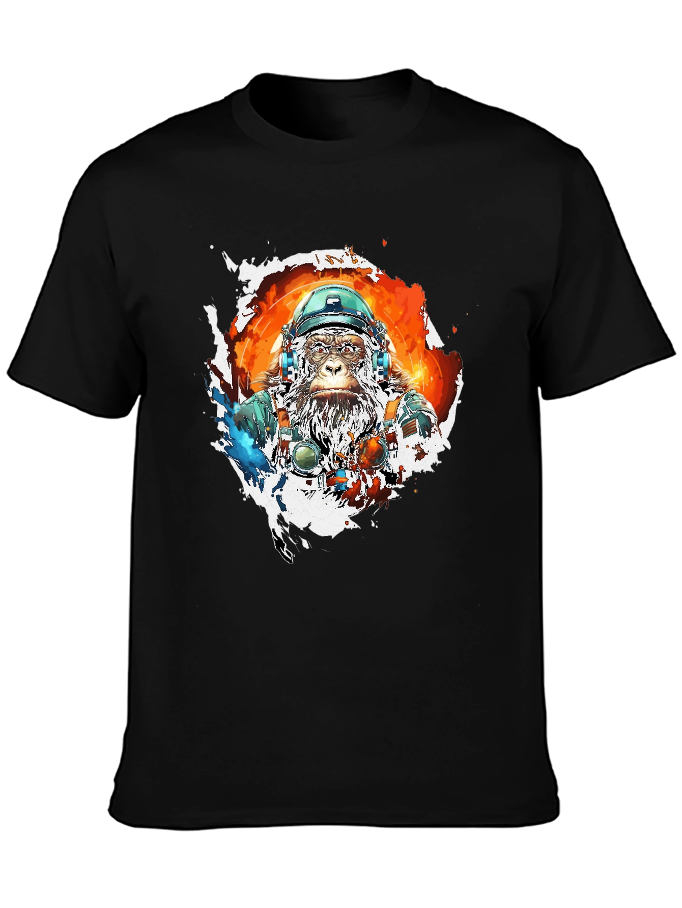 Black Ape Astronaut Graphic T-Shirt - Black Cotton Blend view 3