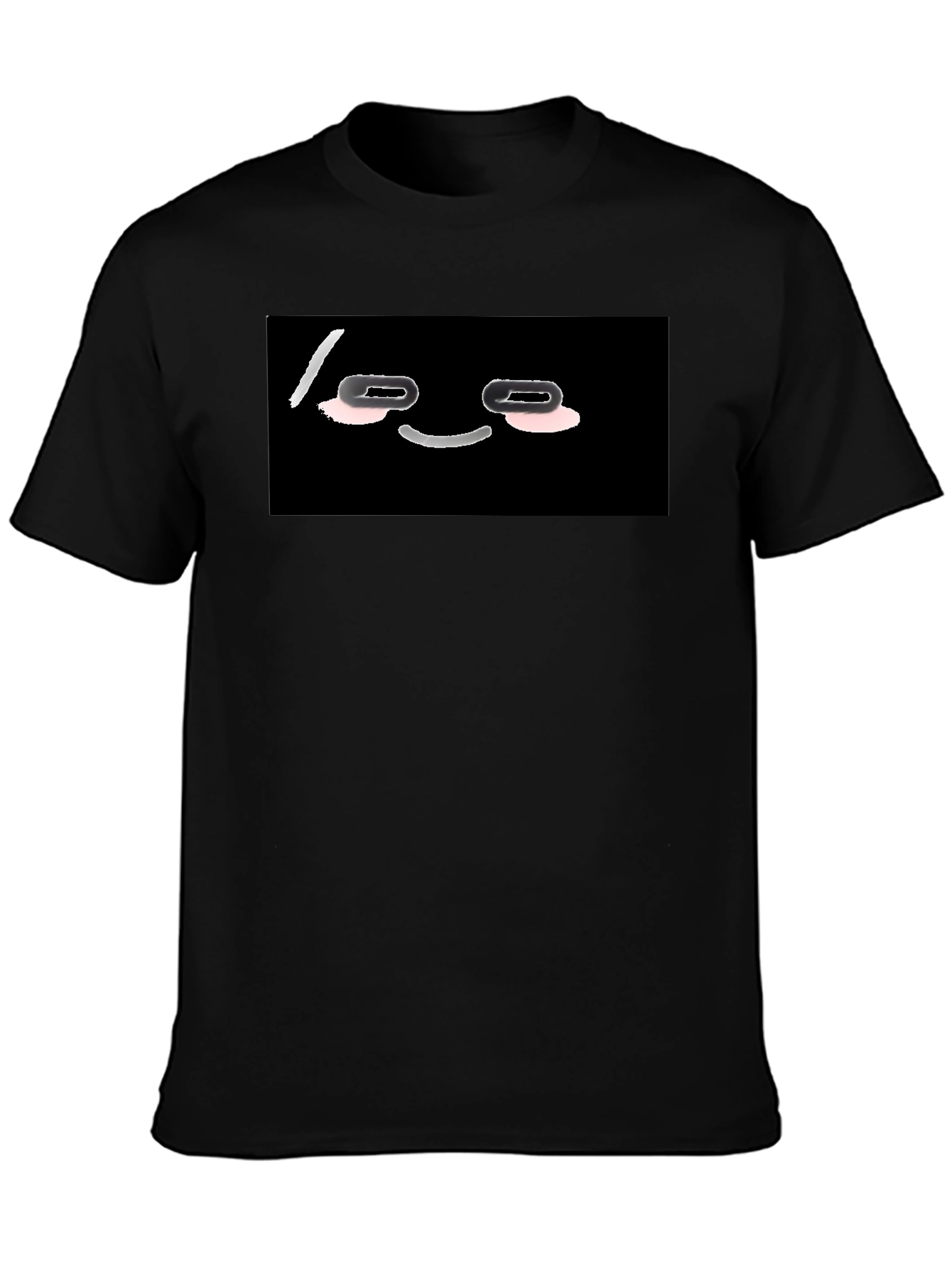 Black Funny Black T-Shirt with Cartoon Face view 3
