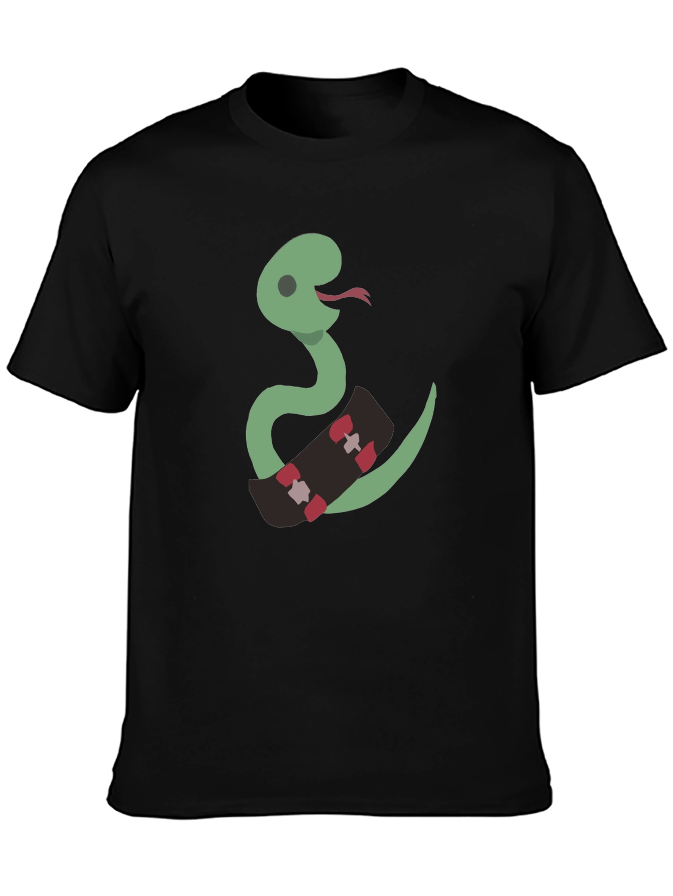 Black Snake on Skateboard Graphic Tee view 3