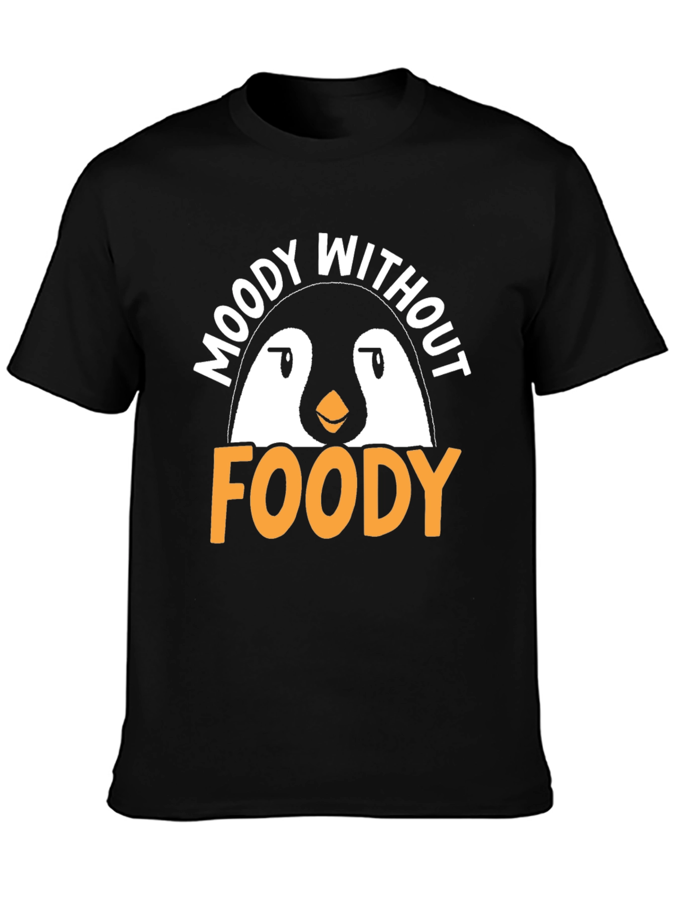 Black Moody Without Foody Penguin Graphic T-Shirt view 3