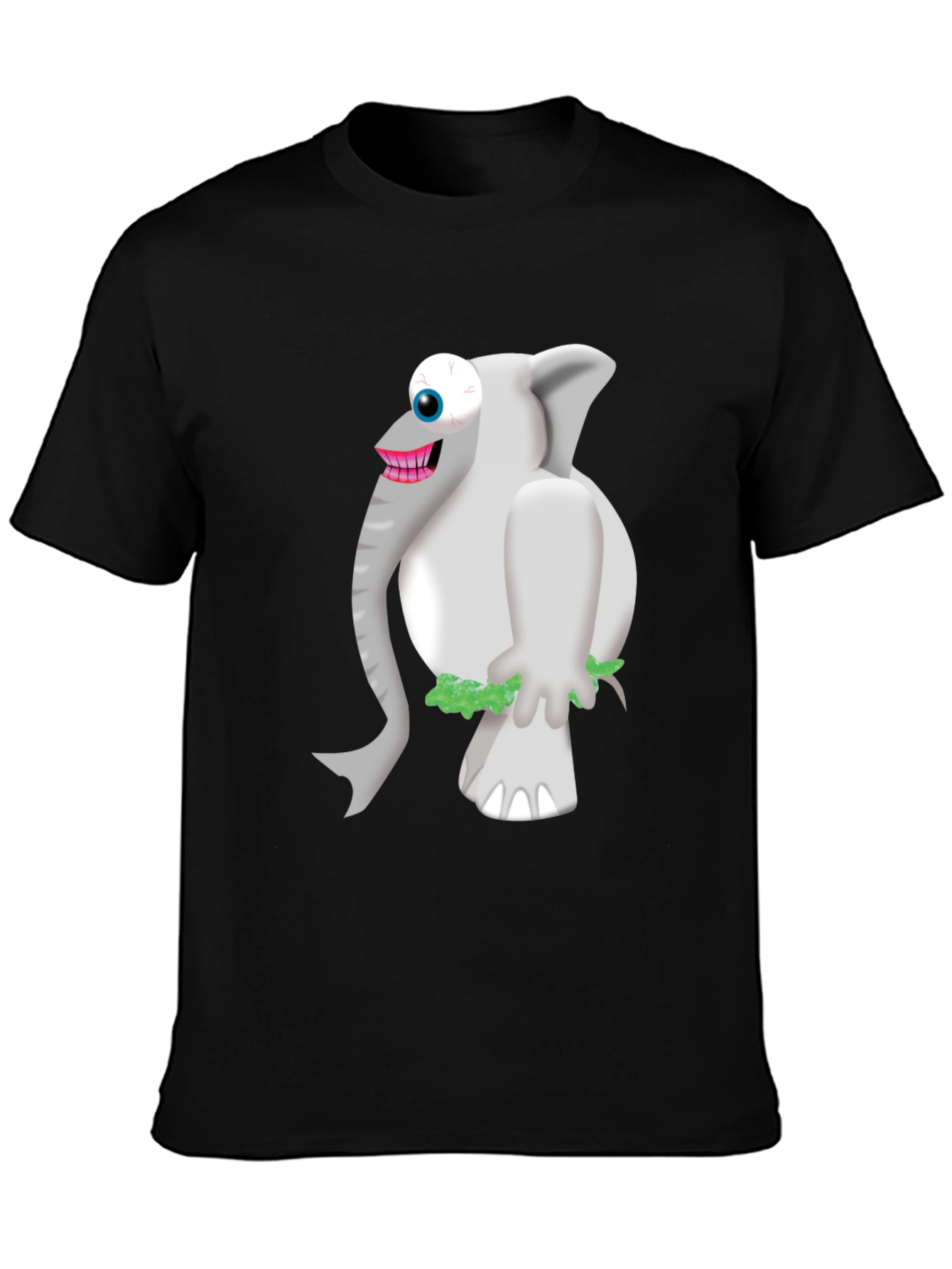 Black Funny Elephant Graphic Tee - Men's Black T-Shirt view 3