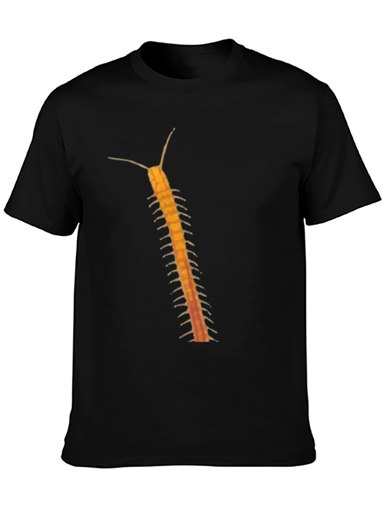 Black Centipede Graphic Tee - Black Cotton T-Shirt view 3