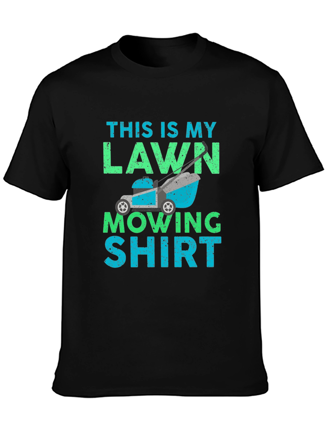 Black Funny Lawn Mowing T-Shirt view 3