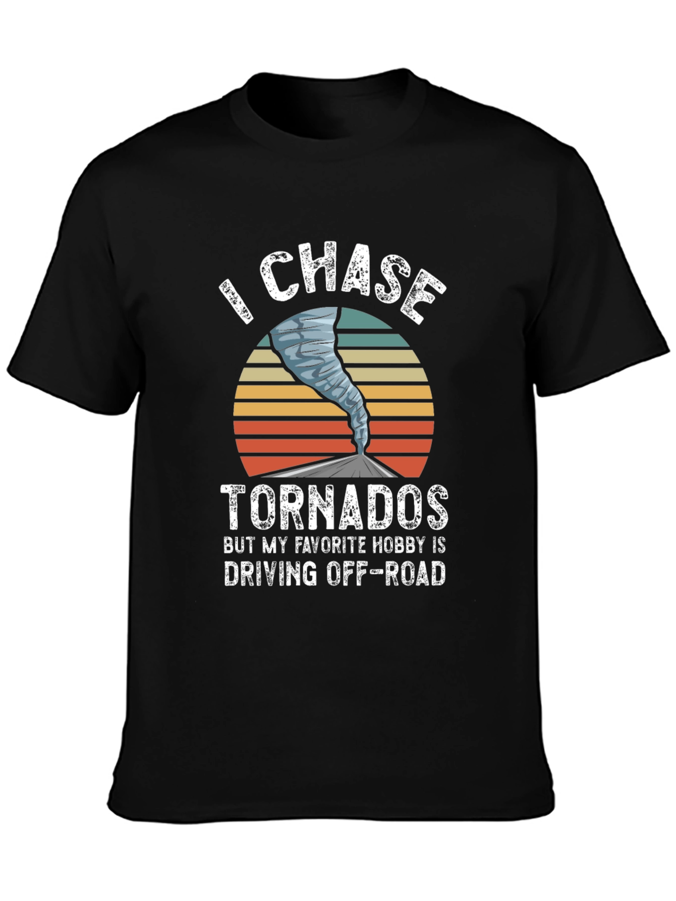Black I Chase Tornadoes Men's Graphic T-Shirt view 3