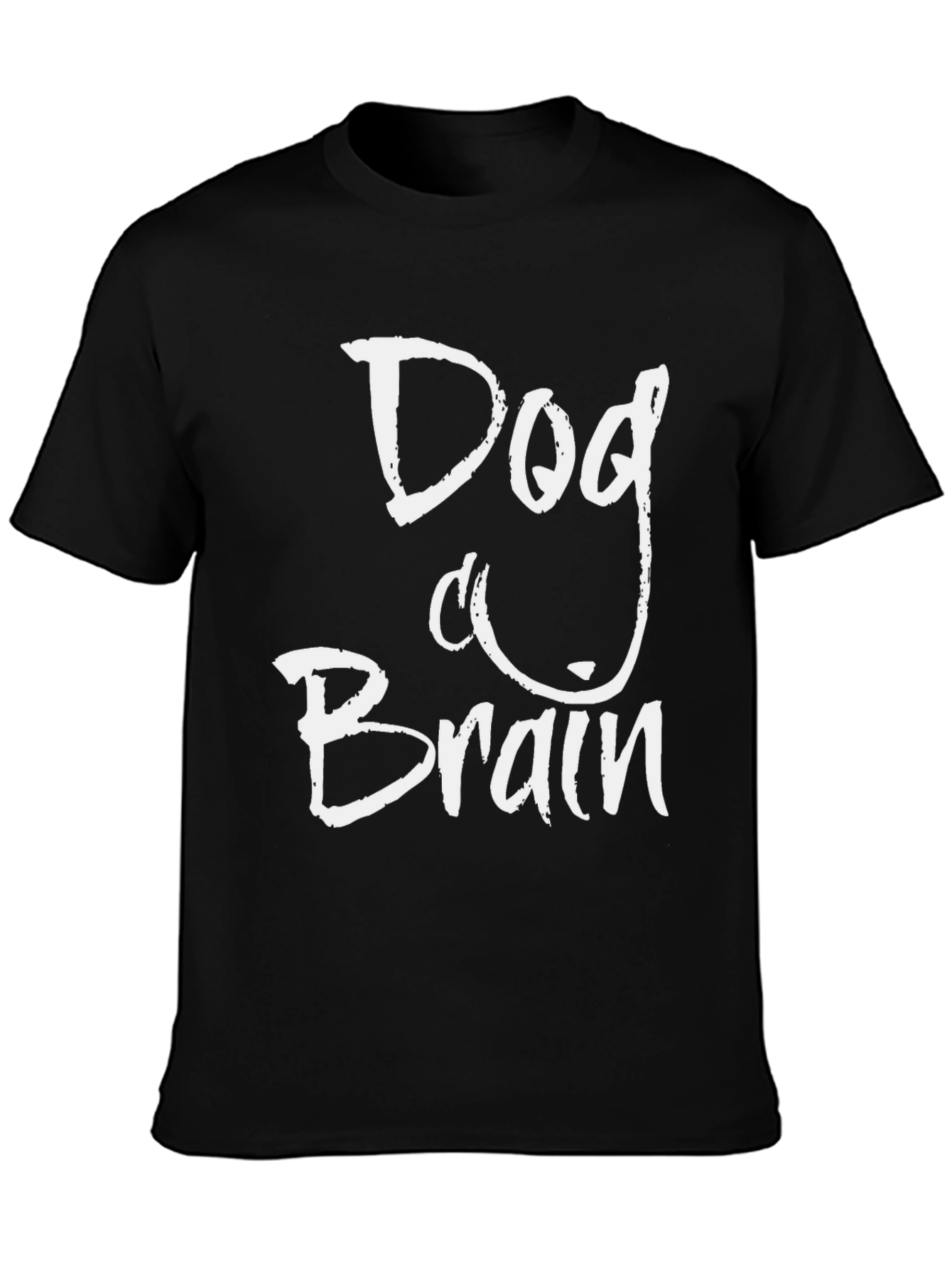 Black Dog Brain Graphic Tee - Crew Neck Short Sleeve T-Shirt view 3