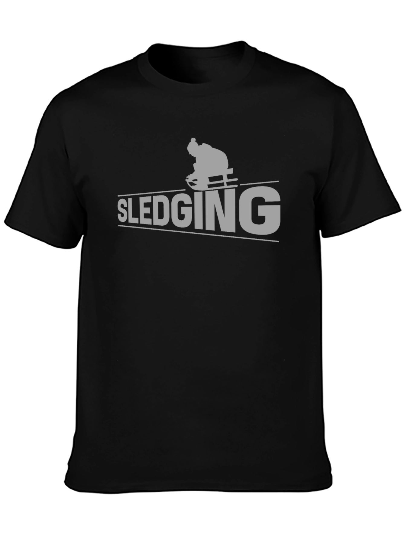 Black Sledging Graphic Tee - Winter Sport Shirt view 3