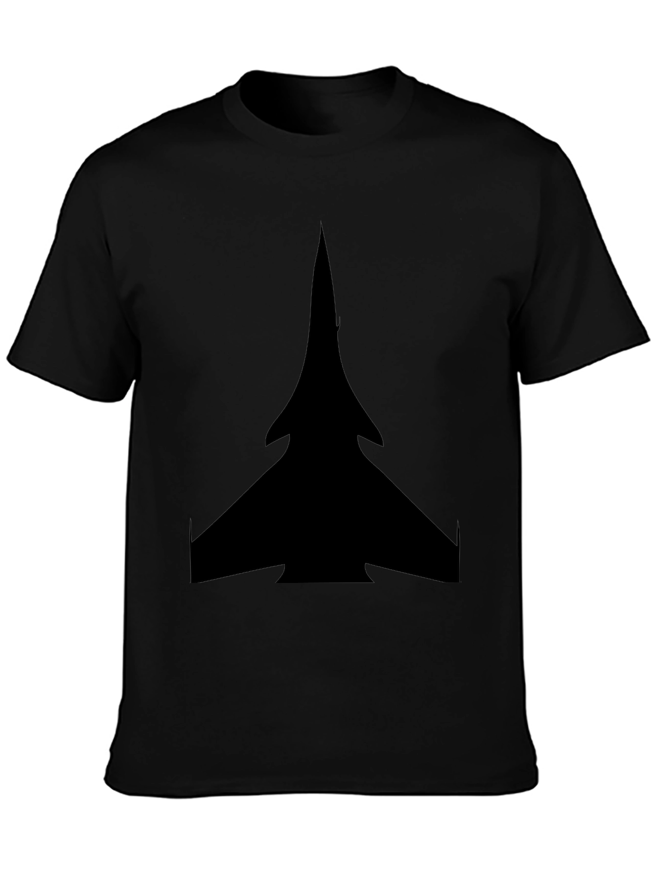 Black Stealth Jet Graphic Tee - Black Cotton T-Shirt view 3